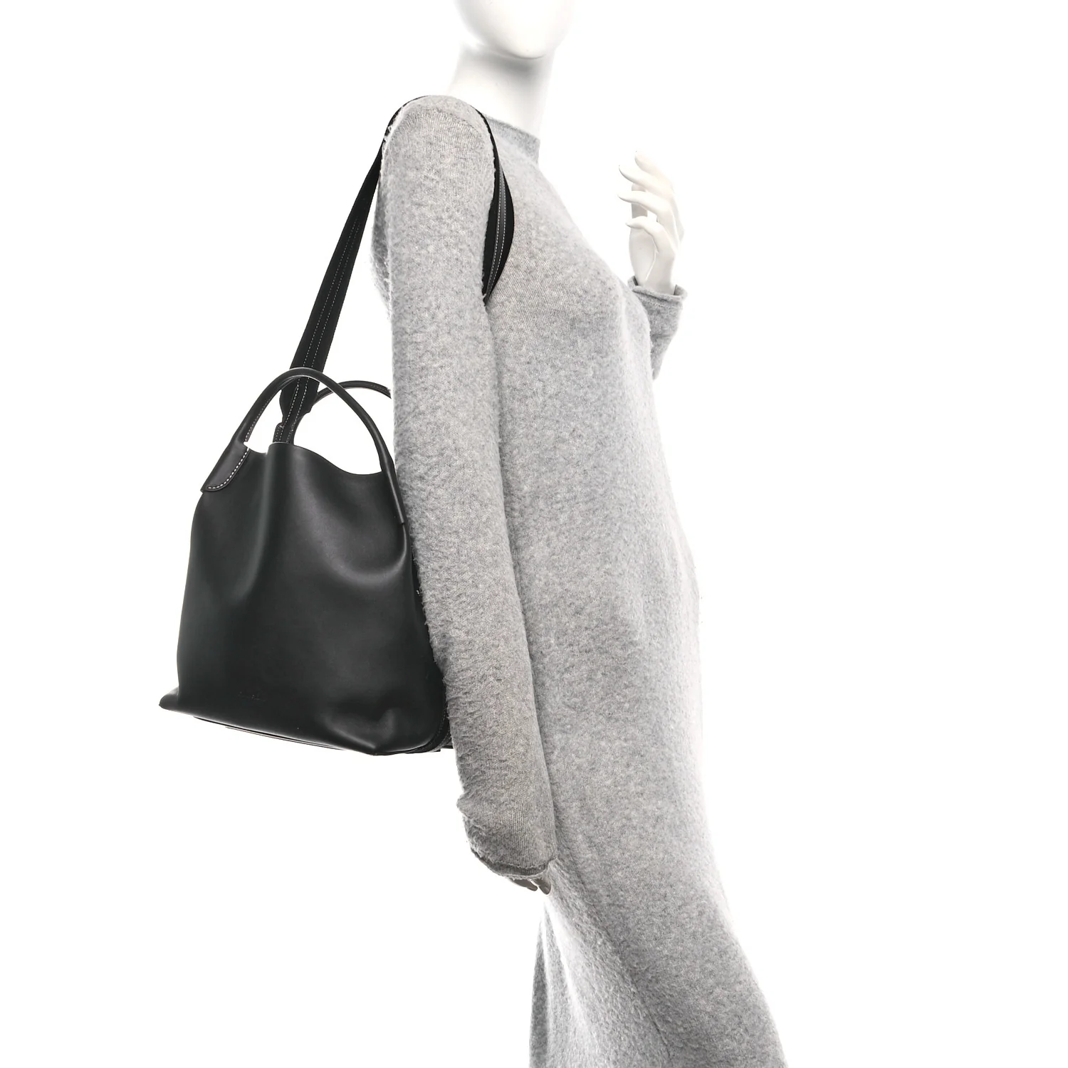 Smooth Calfskin Large Bale Bag Black - Image 2