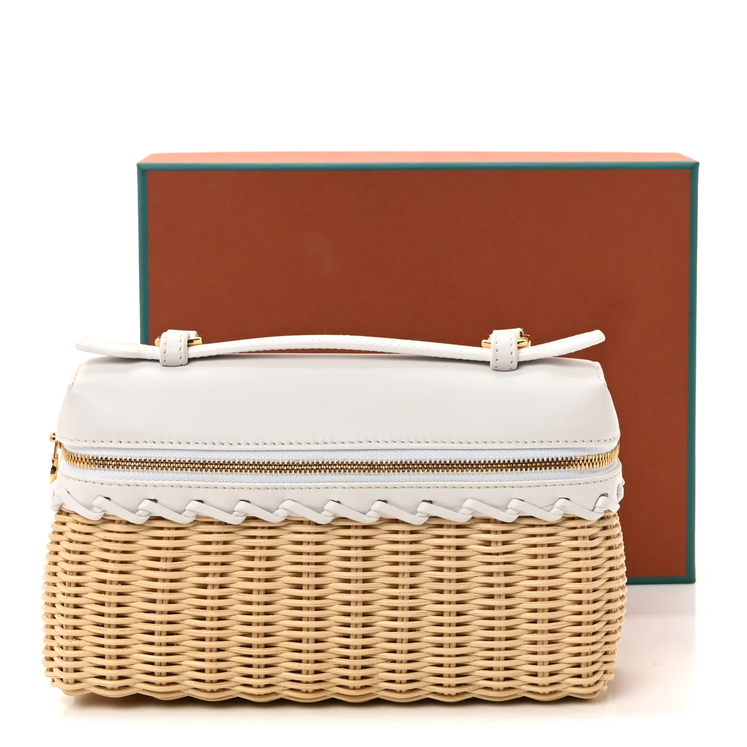 Wicker Calfskin L19 Extra Pocket Pouch White - Image 10