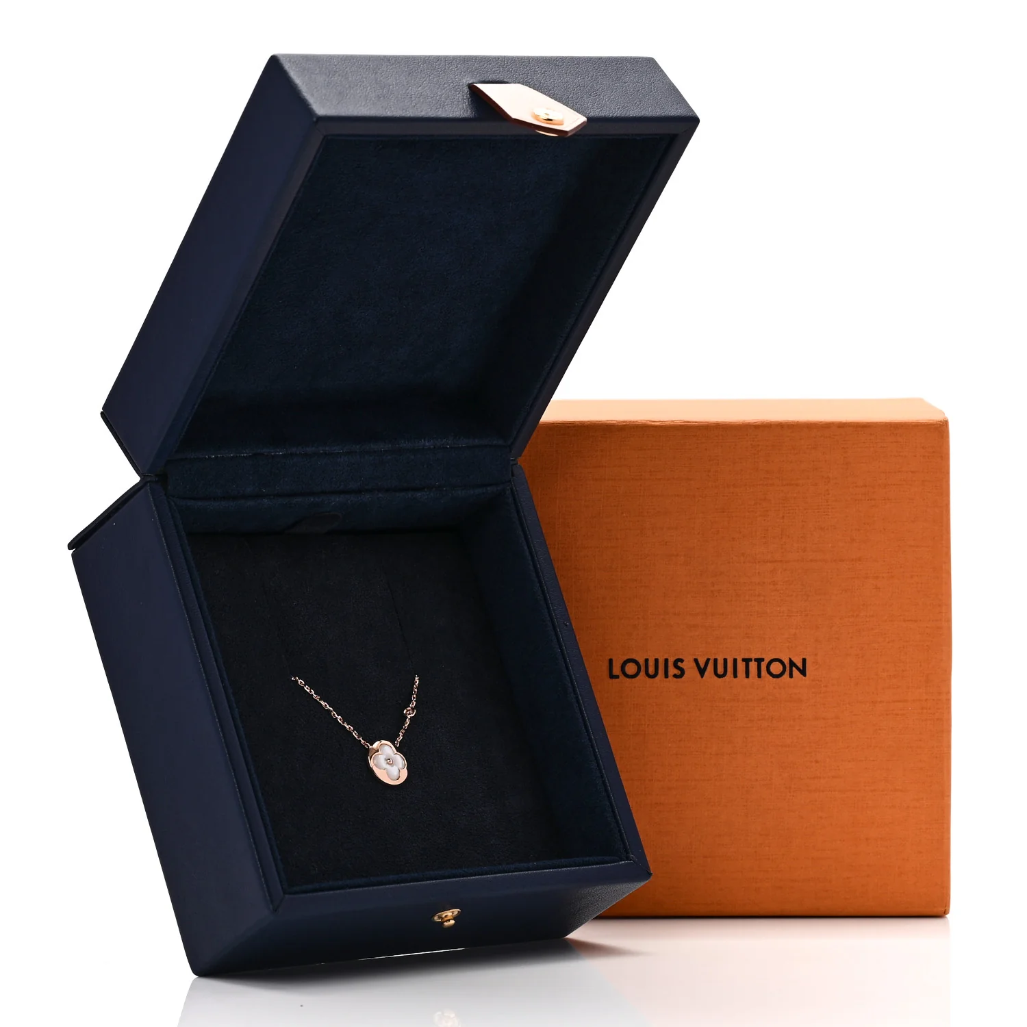 18K Pink Gold Diamond Mother of Pearl Color Blossom BB Sun Pendant Necklace - Image 6