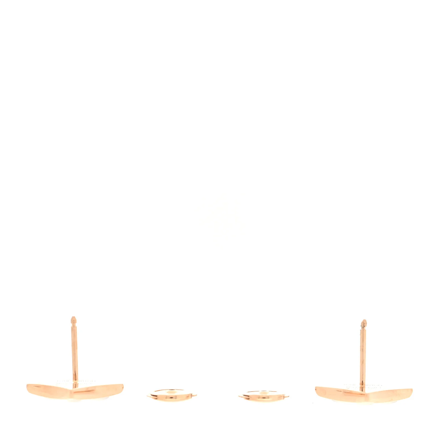 18K Pink Gold Mother of Pearl Color Blossom Star Stud Earrings - Image 3