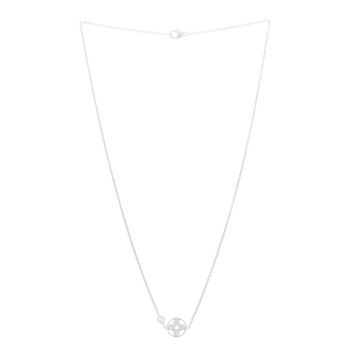 18K White Gold Diamond Idylle Blossom Pendant Necklace - Image 3