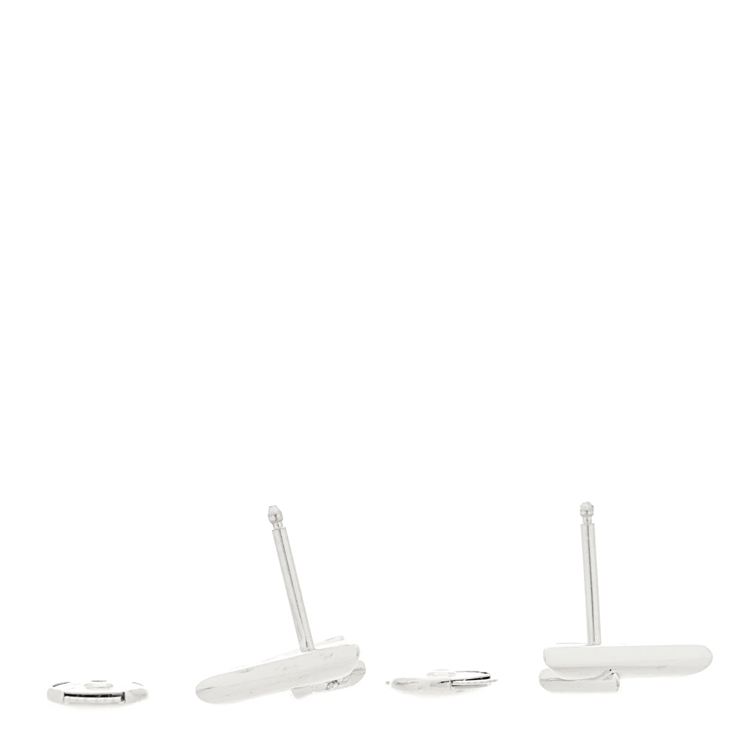 18K White Gold Diamond LV Volt One Earrings - Image 3