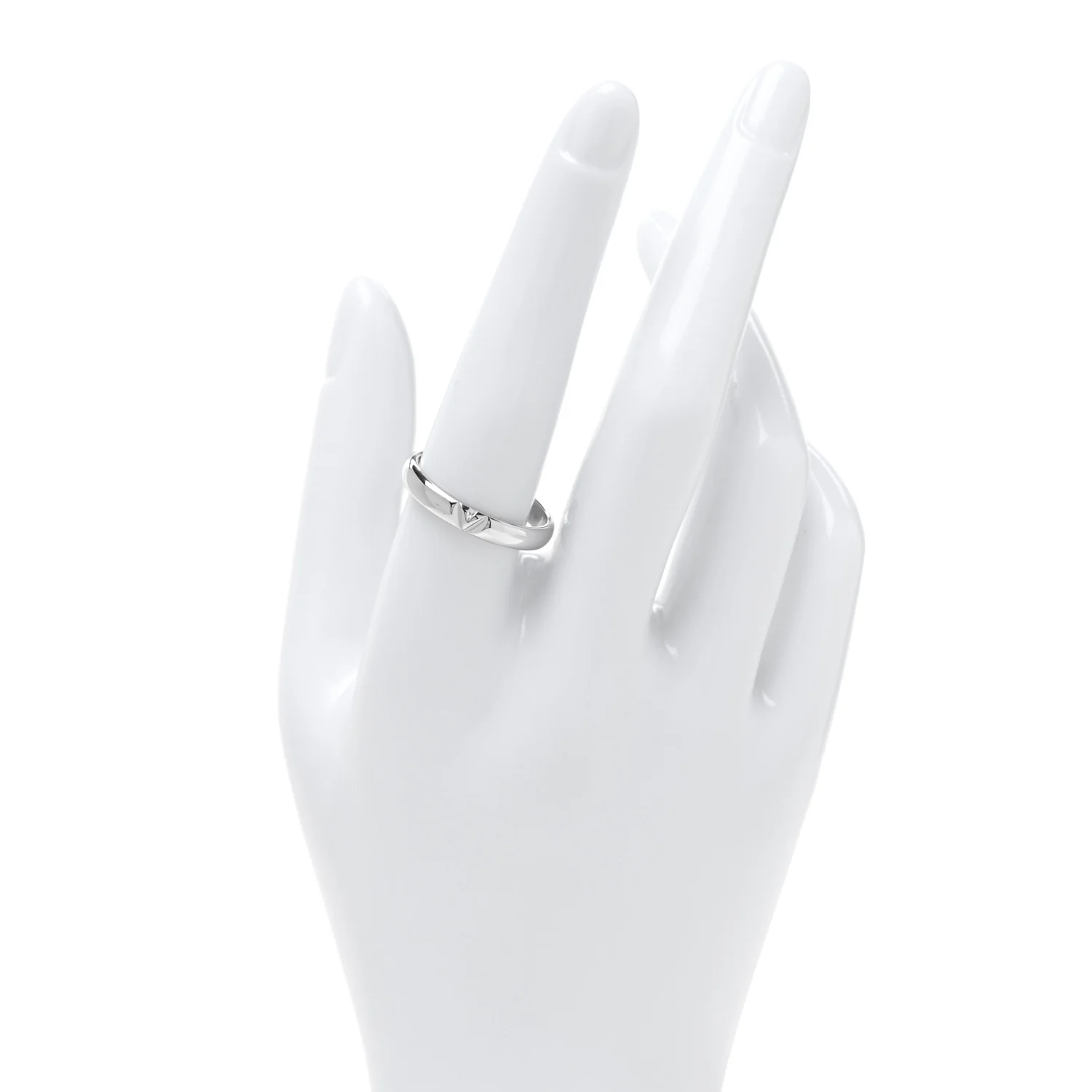 18K White Gold LV Volt Multi Wedding Band Ring 60 9 - Image 2