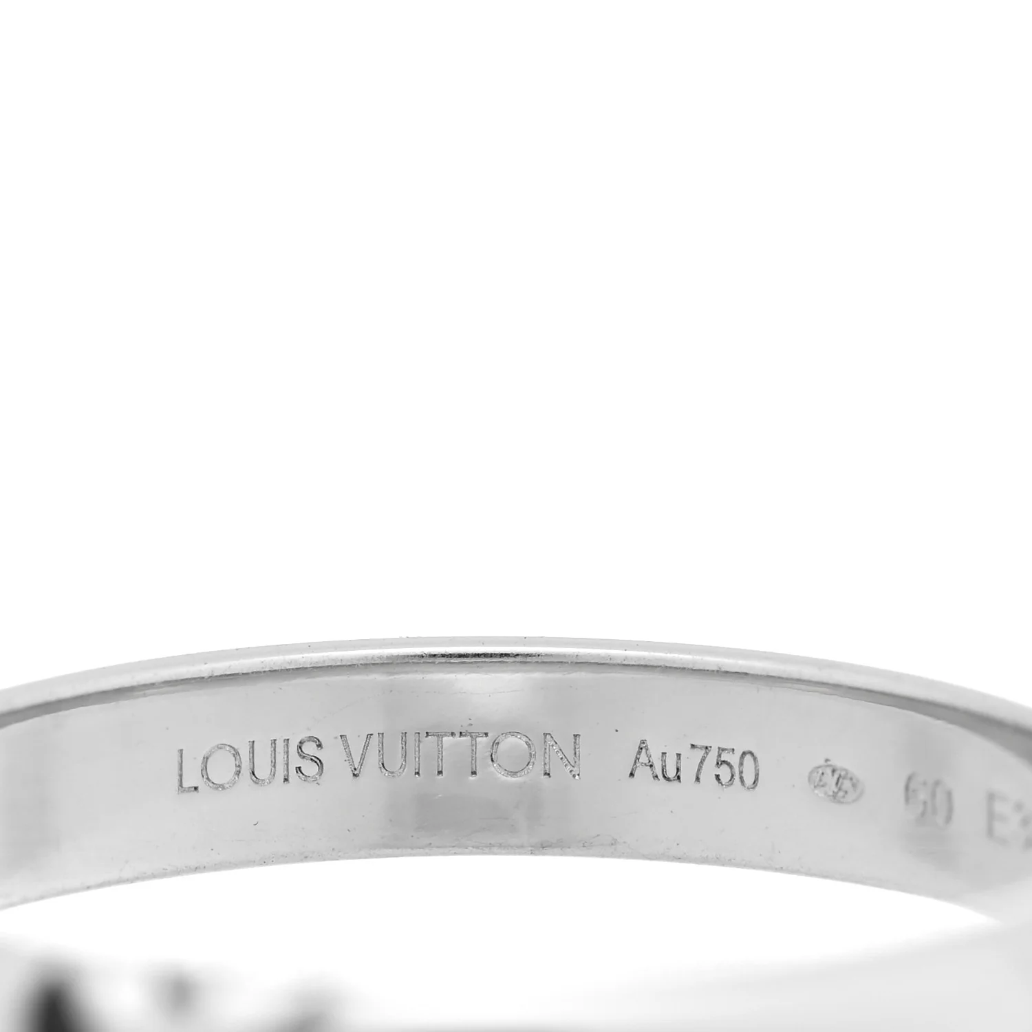 18K White Gold LV Volt Multi Wedding Band Ring 60 9 - Image 4