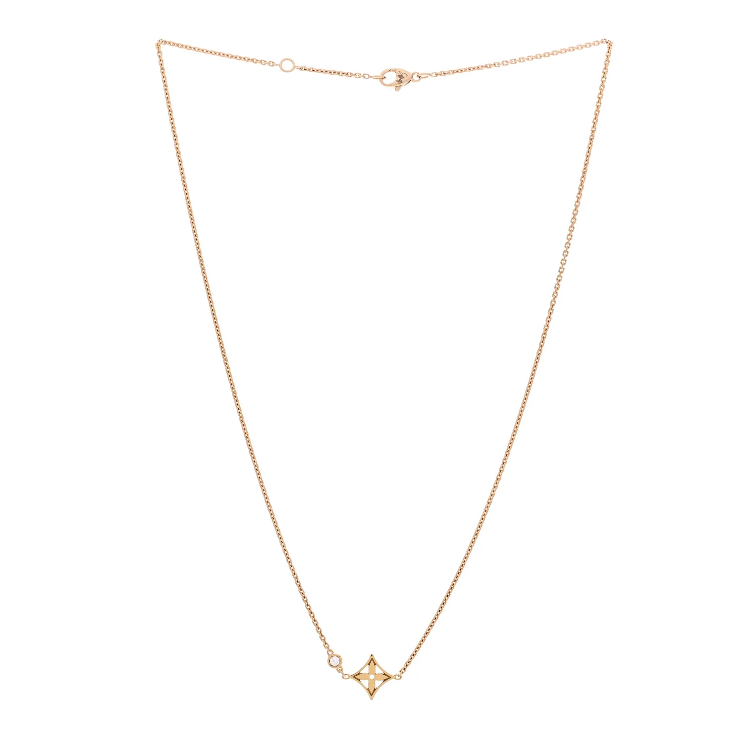 18K Yellow Gold Diamond Idylle Blossom Pendant Necklace - Image 3