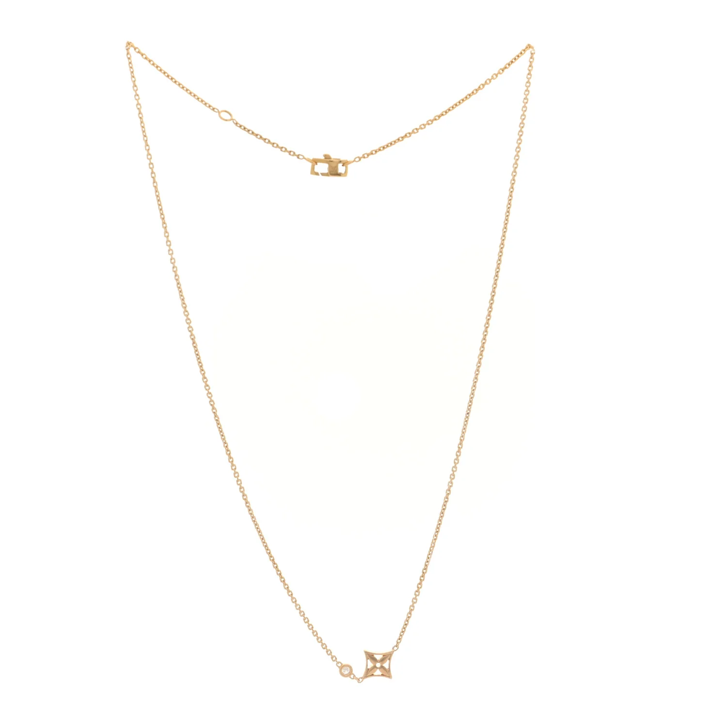 18K Yellow Gold Diamond Idylle Blossom Pendant Necklace - Image 3