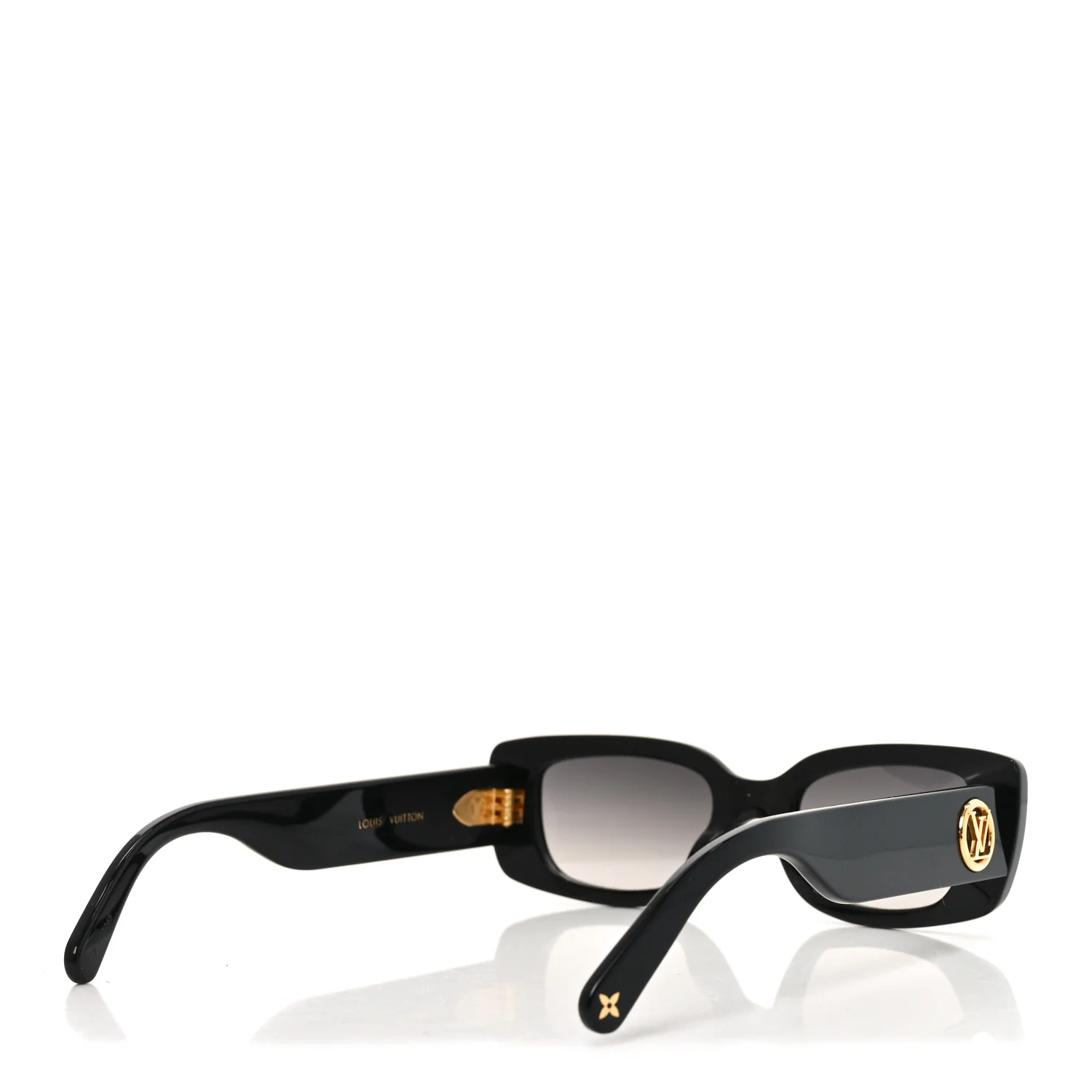 Acetate LV Circle Cat Eye Sunglasses Z2109W Black - Image 4