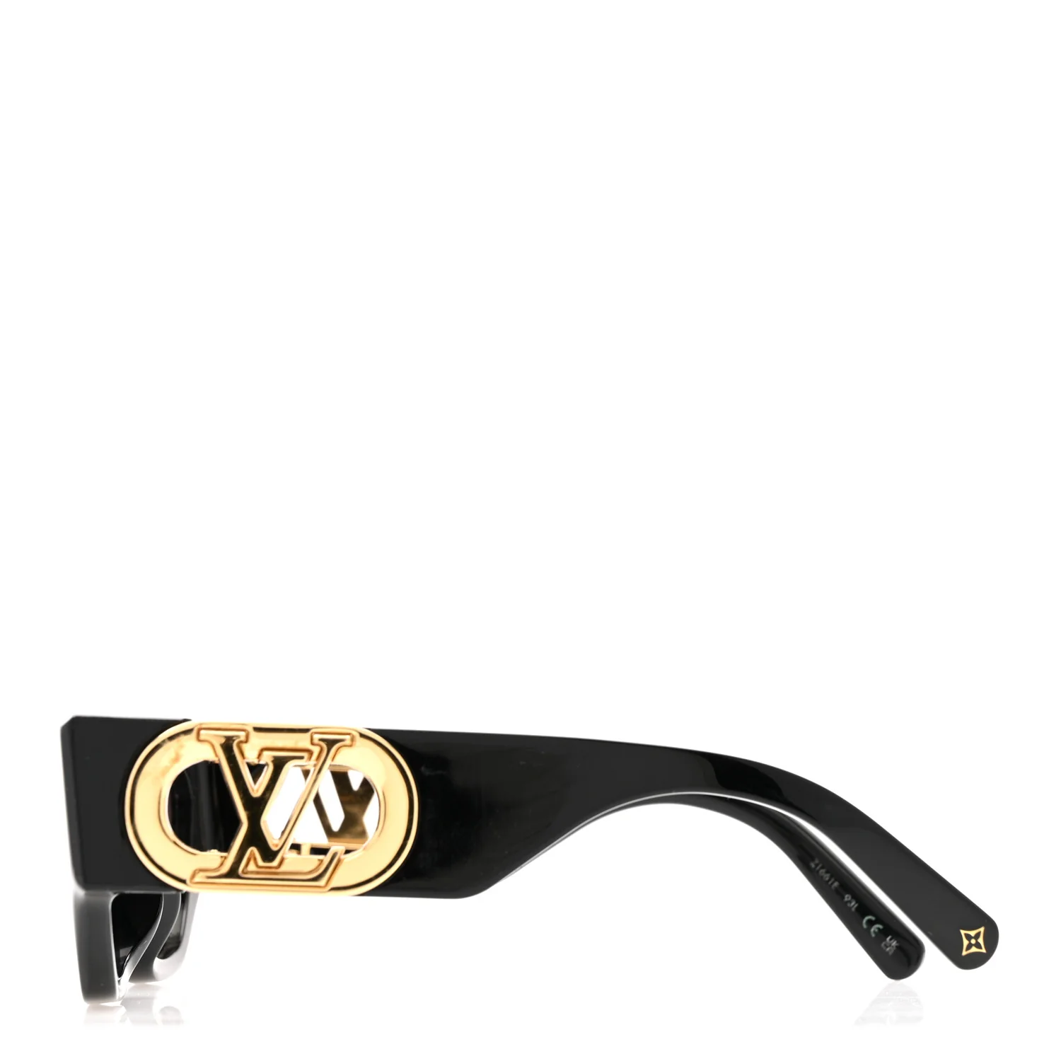Acetate LV Link Square Sunglasses Z1661E Black - Image 3