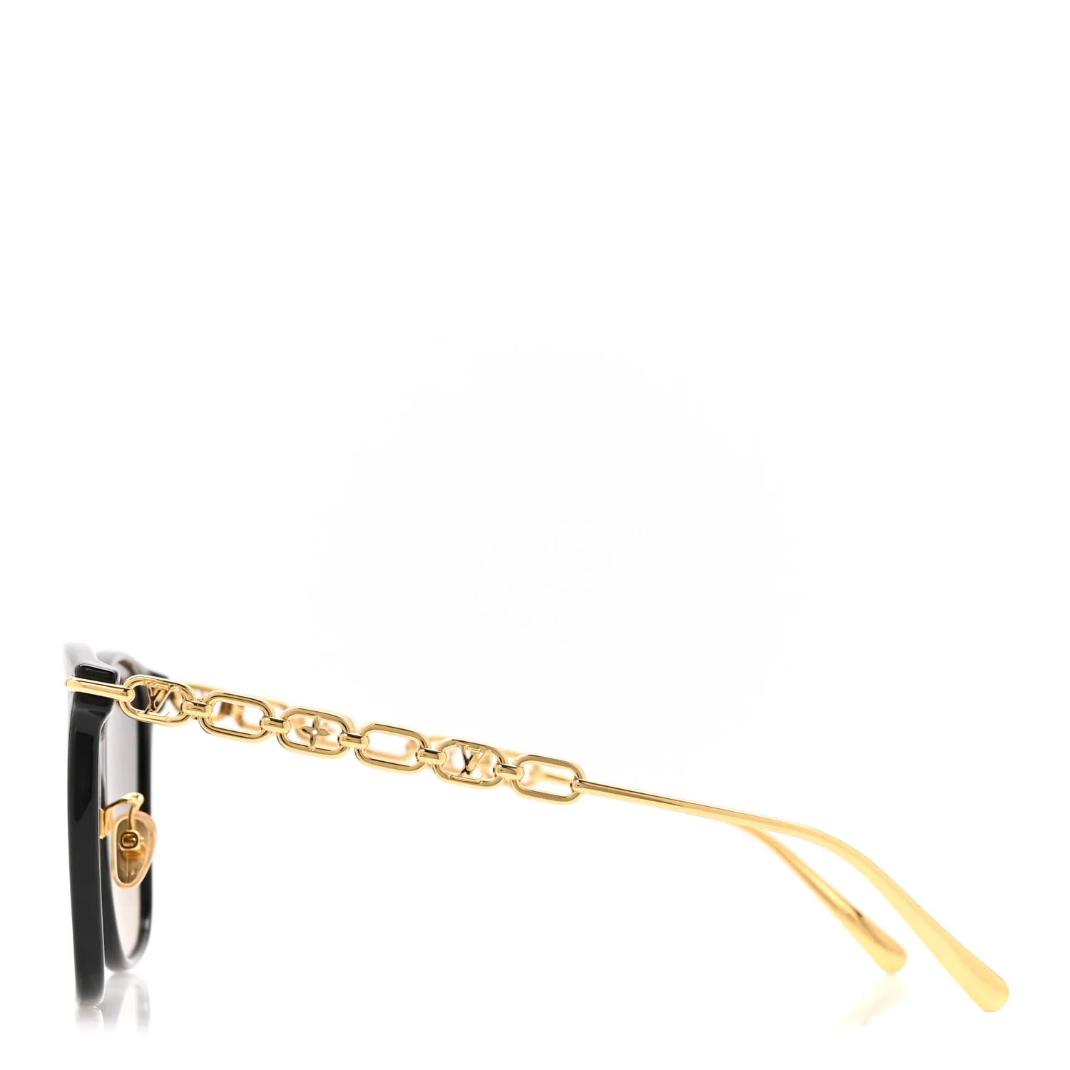 Acetate Metal My LV Chain Two Classique Square Sunglasses Z1911U Black - Image 3