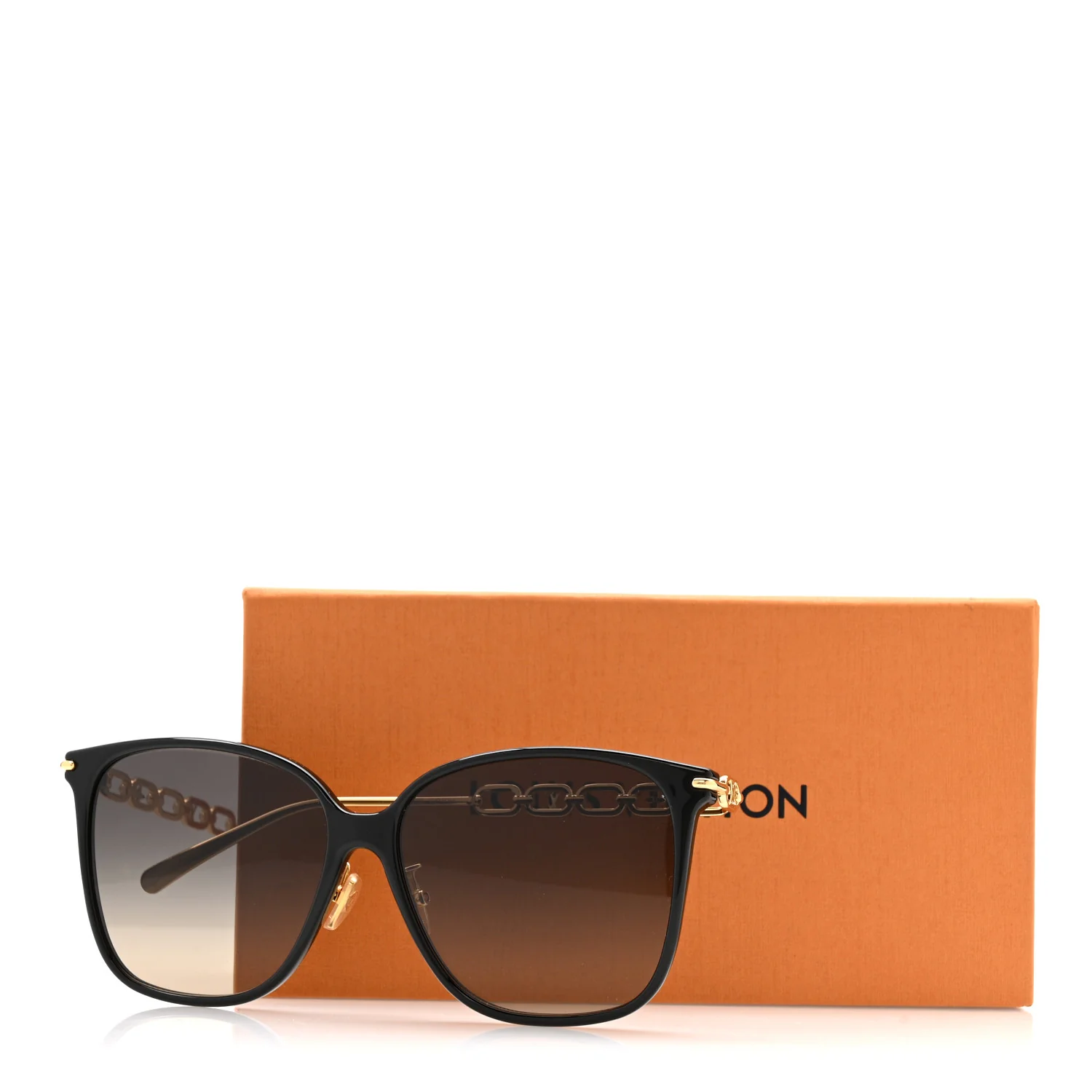 Acetate Metal My LV Chain Two Classique Square Sunglasses Z1911U Black - Image 9