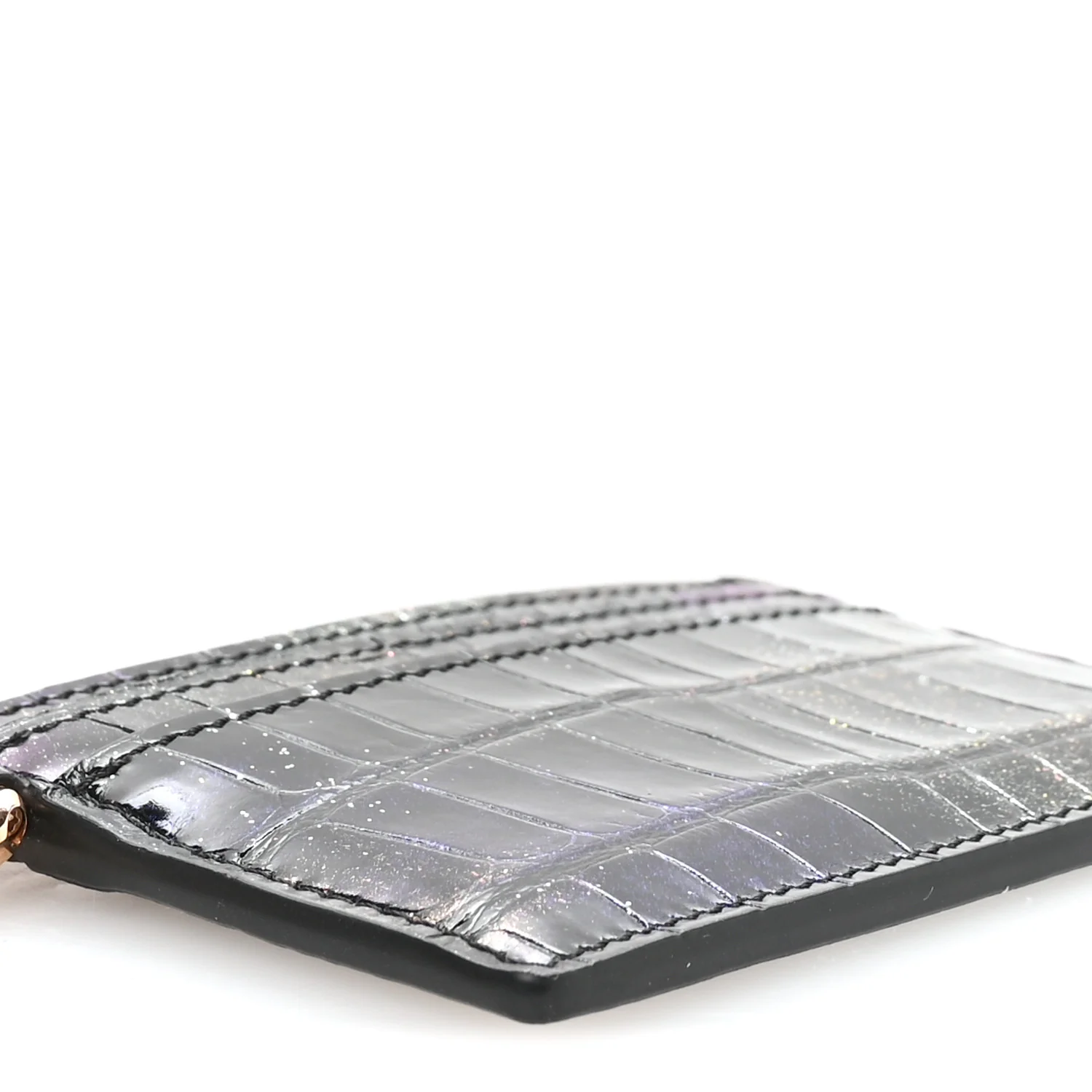Alligator Double Card Holder Black - Image 4
