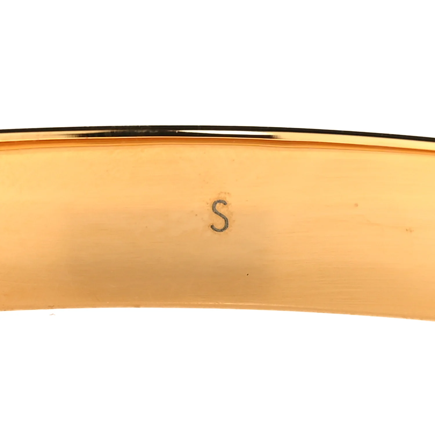 Brass Crystal Monogram Nanogram Strass Cuff S Gold - Image 5