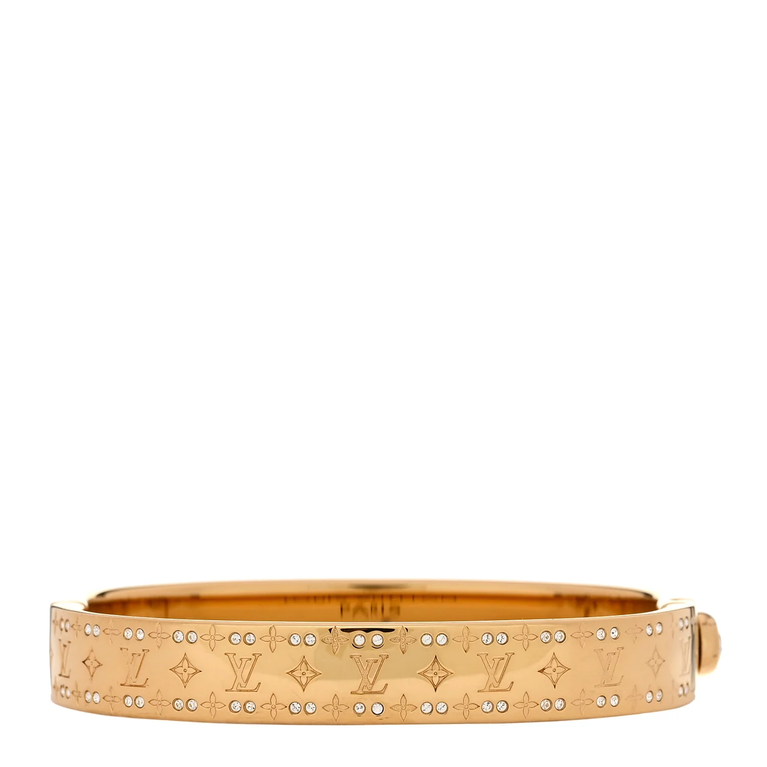 Brass Crystal Monogram Nanogram Strass Cuff S Gold - Image 2