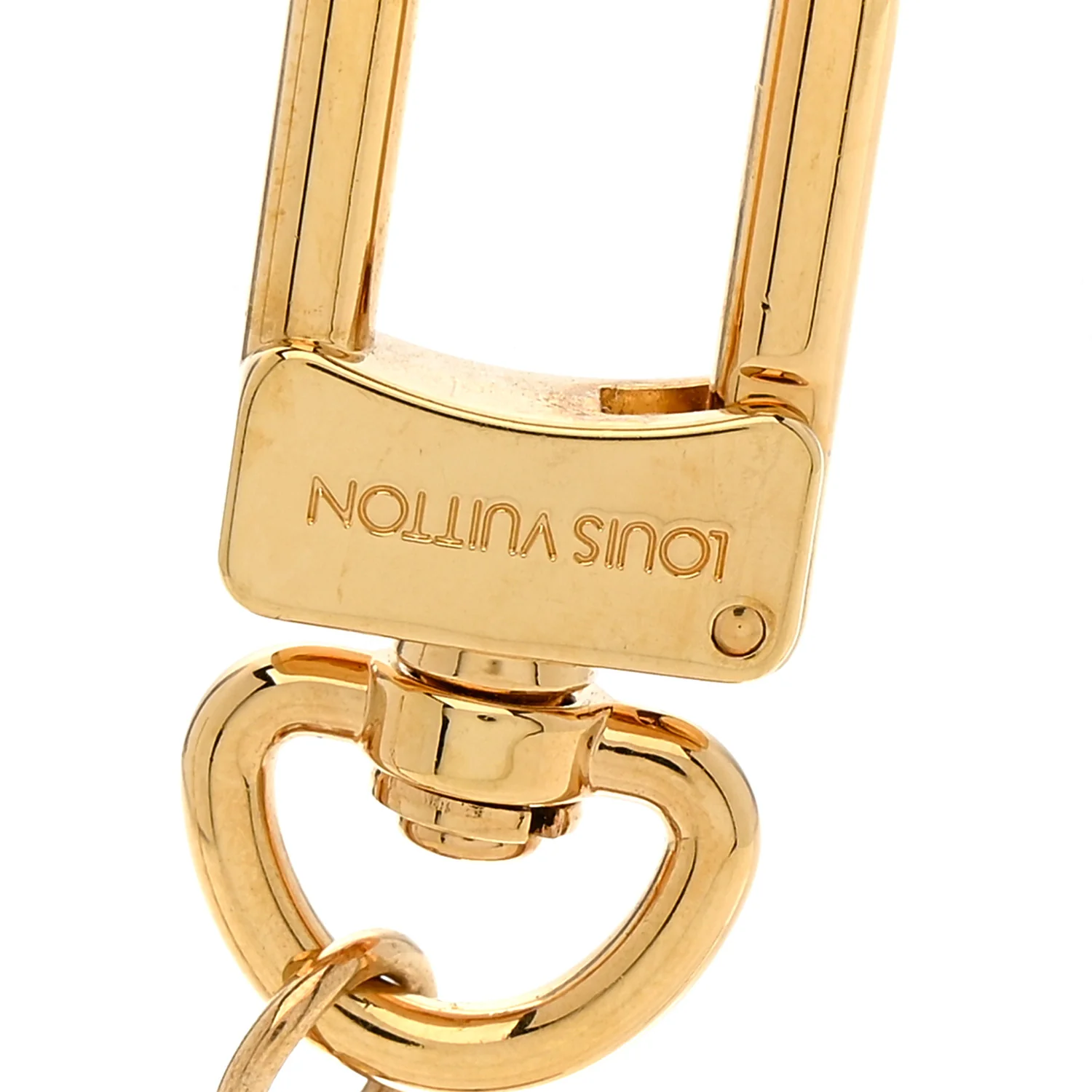 Brass Enamel Fleur De Monogram Bag Charm Chain Gold - Image 3