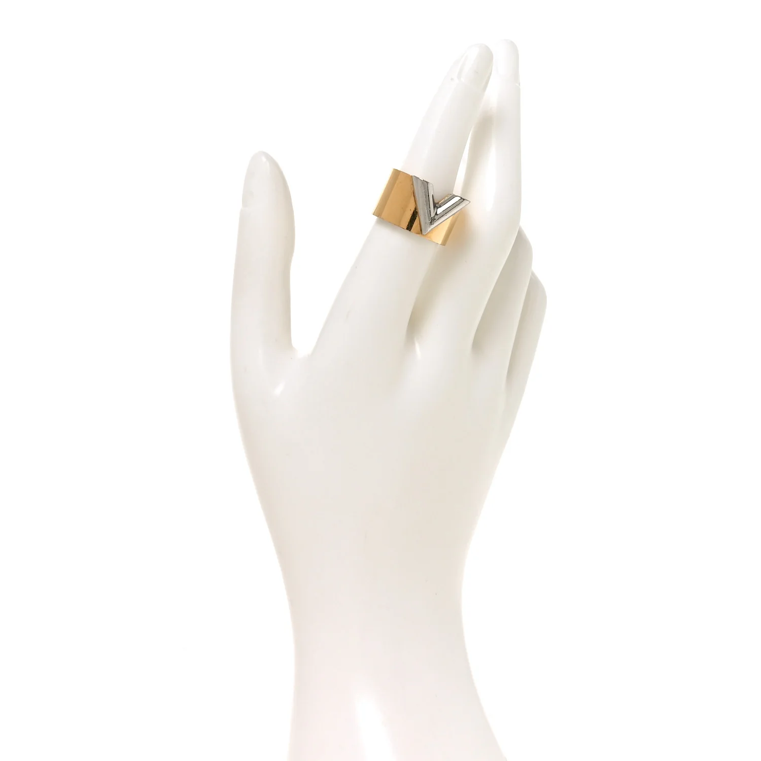 Brass Essential V Ring M 54 6.75 Gold Silver - Image 2