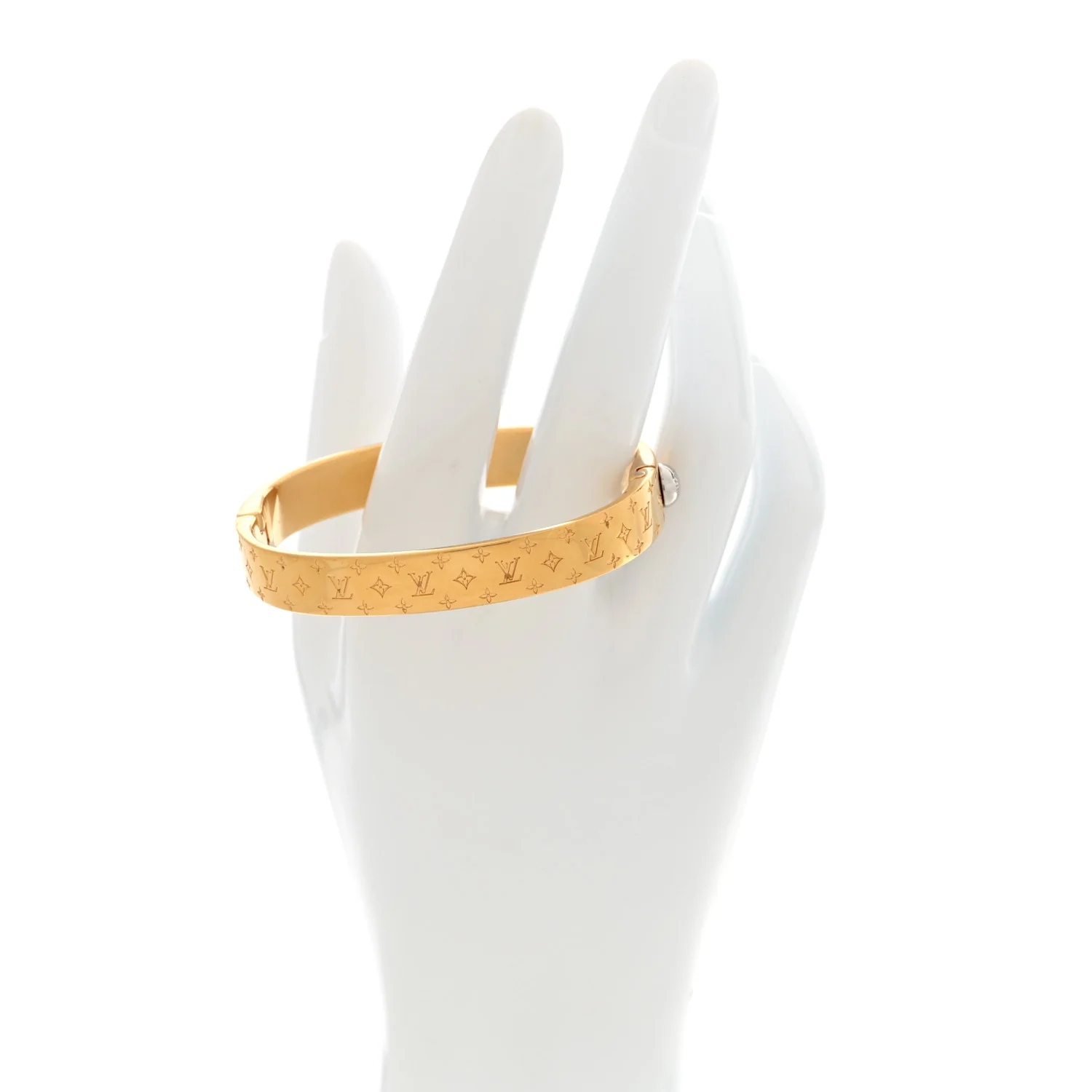 Brass Monogram Nanogram Cuff S Gold - Image 6
