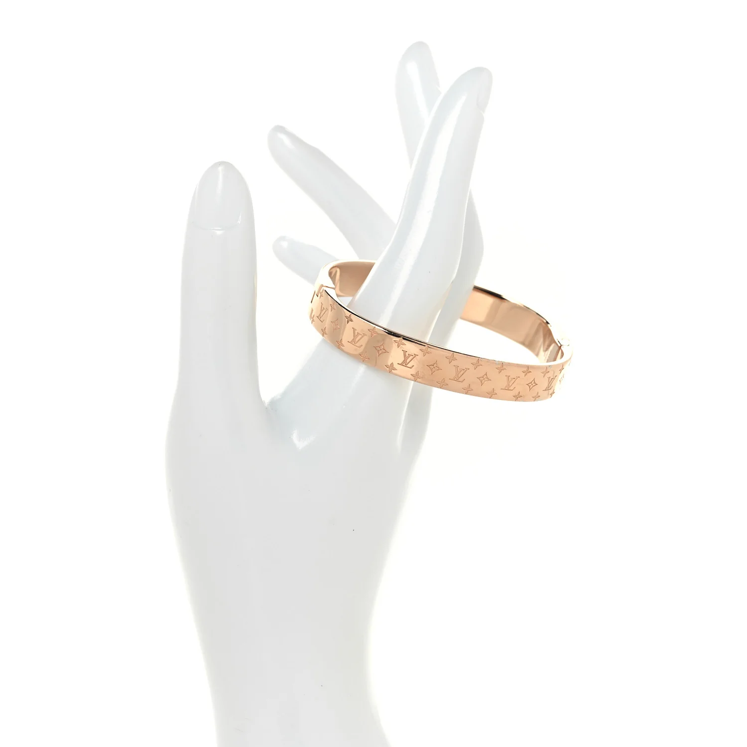 Brass Monogram Nanogram Cuff S Pink Gold - Image 2