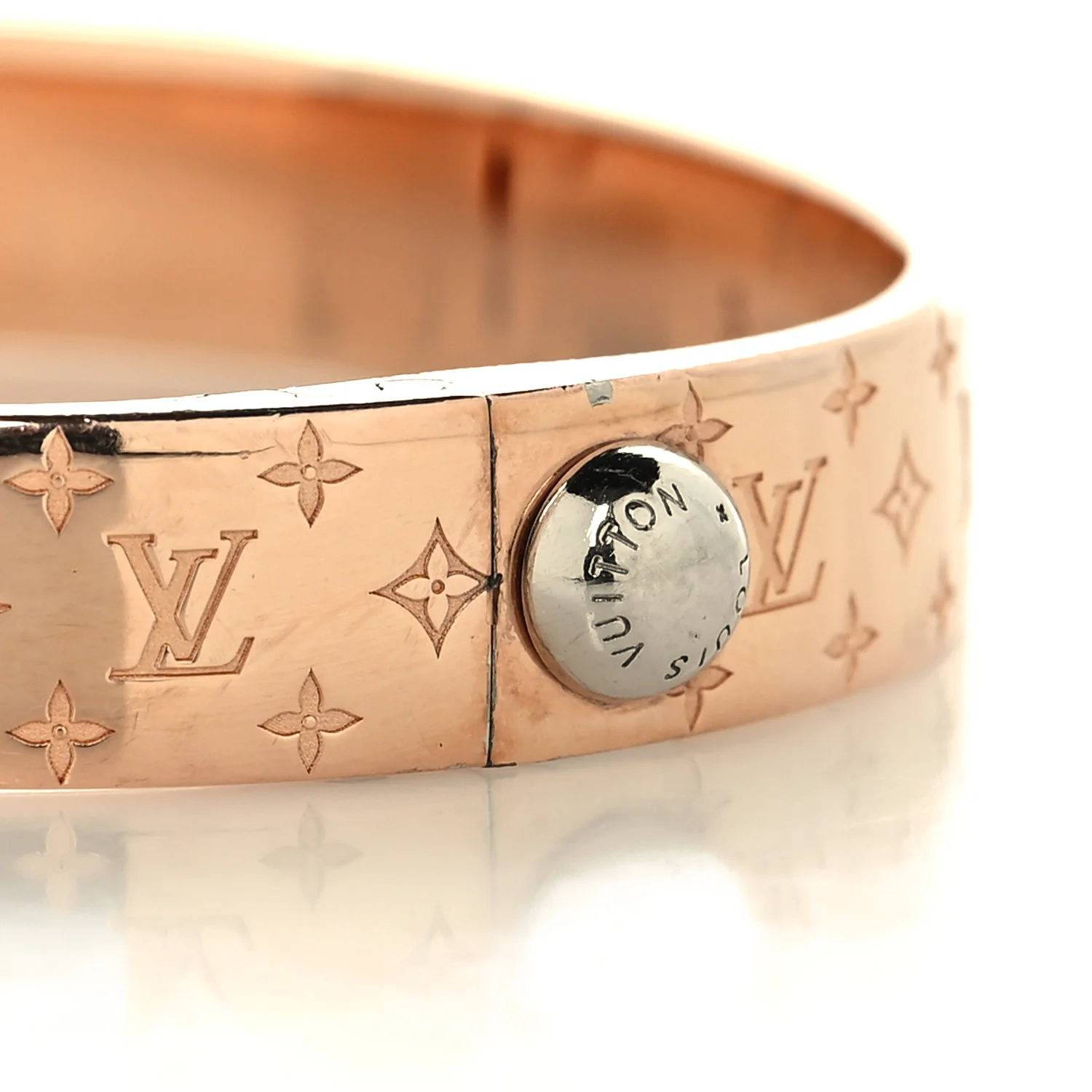 Brass Monogram Nanogram Cuff S Pink Gold - Image 7