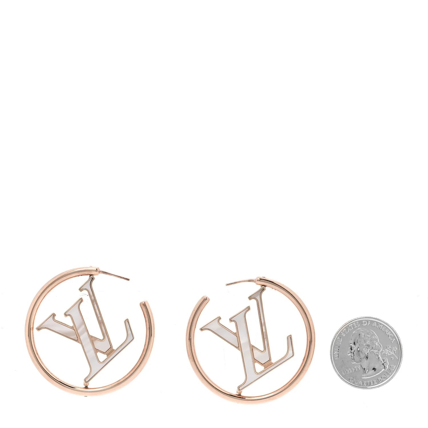 Brass Mother of Pearl Stellar Earrings Rose Gold - Image 2