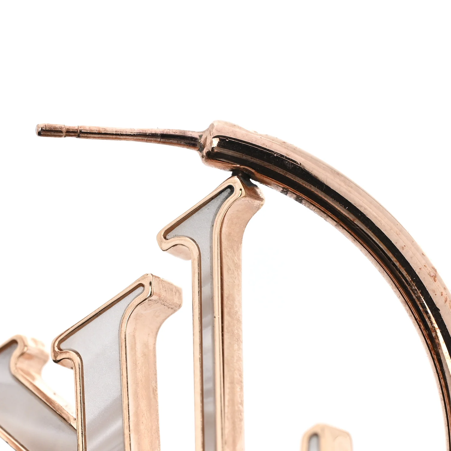 Brass Mother of Pearl Stellar Earrings Rose Gold - Image 6