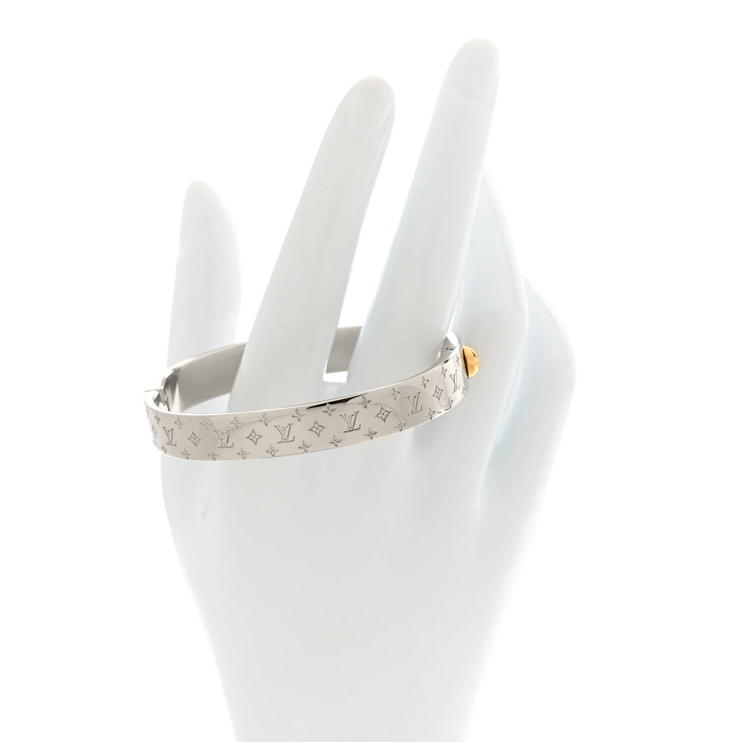 Brass Palladium Plated Nanogram Cuff S Silver - Image 2