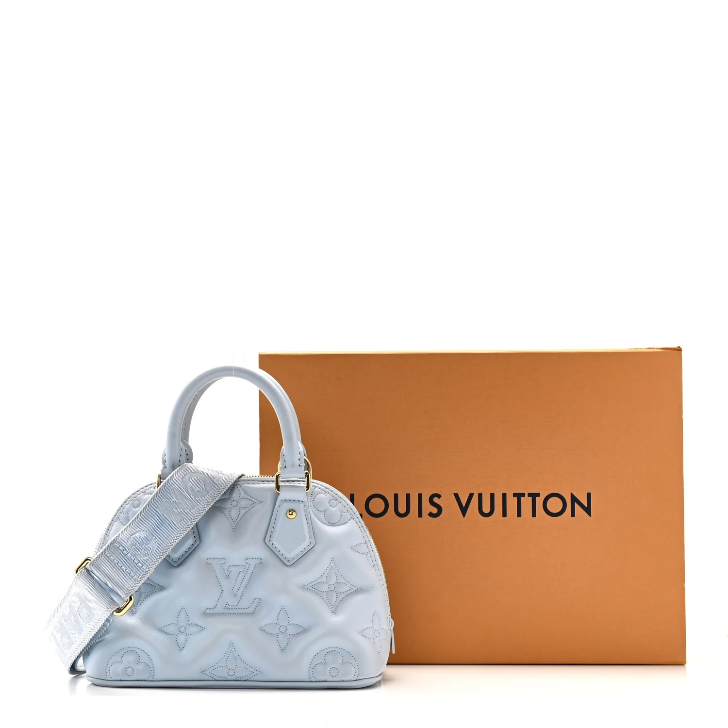 Calfskin Bubblegram Alma BB Ice Blue - Image 10