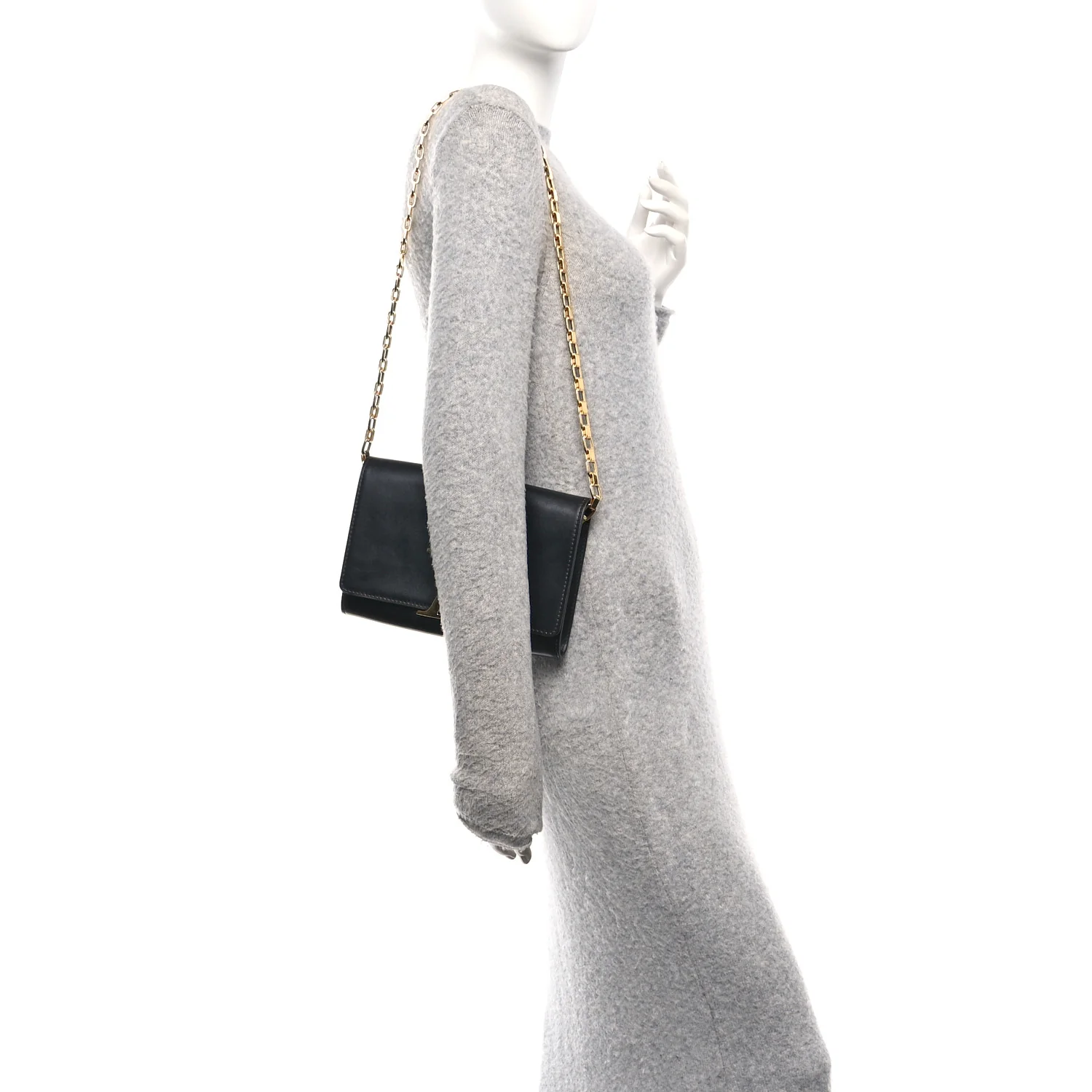 Calfskin Chain Louise MM Black - Image 2