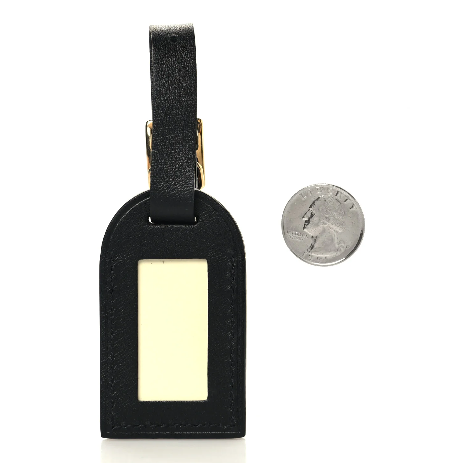 Calfskin City Steamer Luggage Tag Black - Image 2