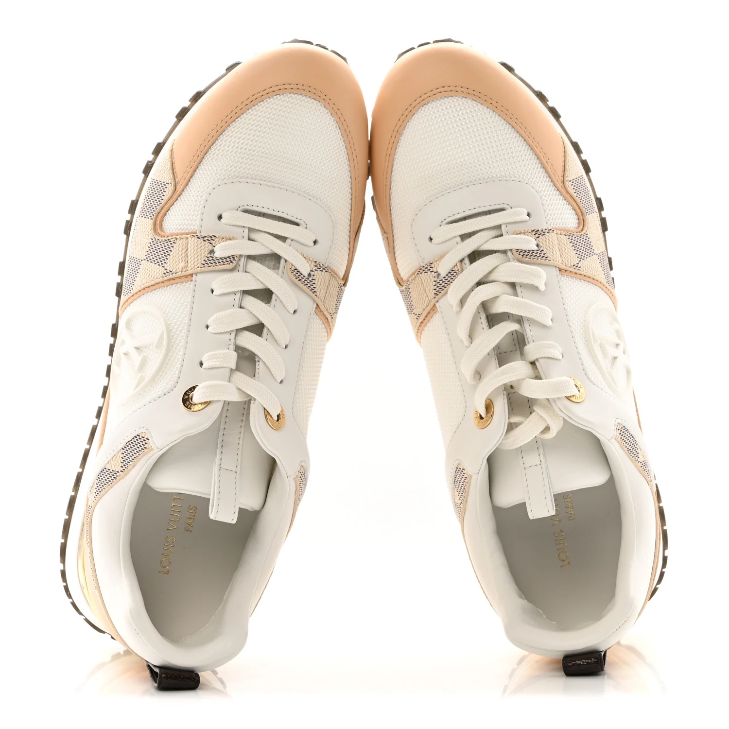 Calfskin Damier Azur Run Away Sneakers 39 White - Image 2