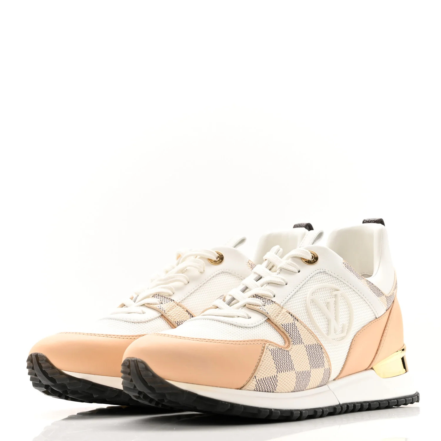 Calfskin Damier Azur Run Away Sneakers 39 White - Image 4