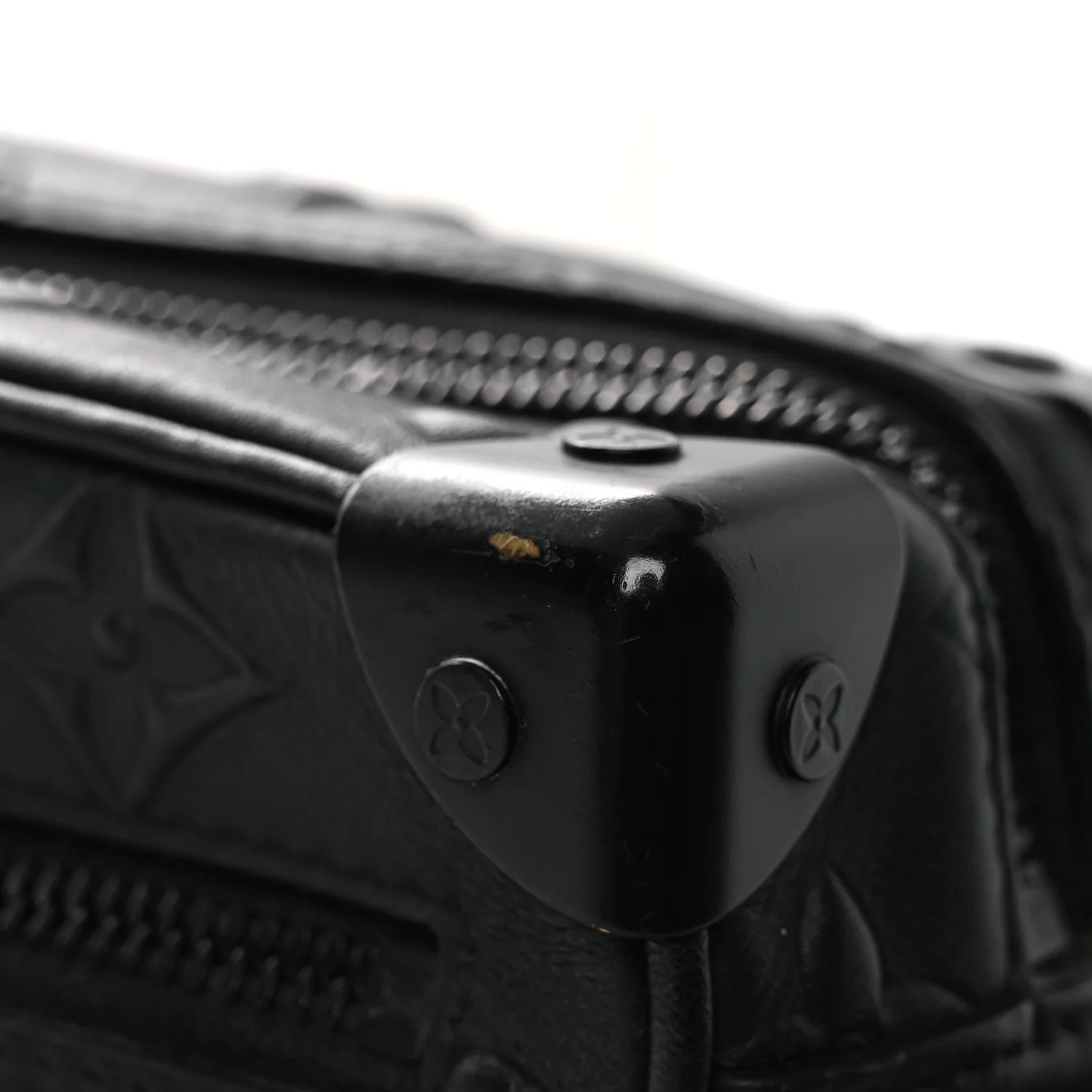 Calfskin Debossed Monogram Solar Ray Mini Soft Trunk Black - Image 10