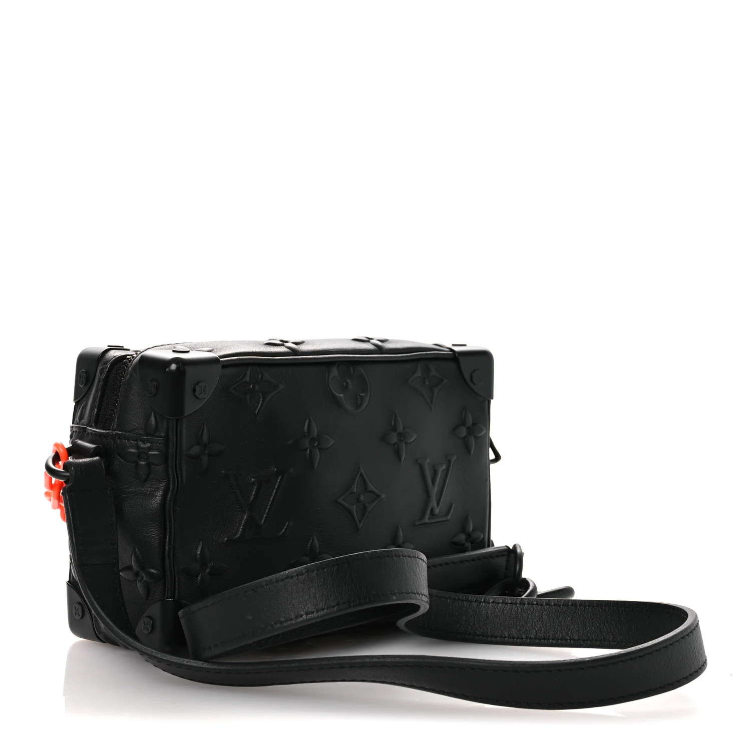 Calfskin Debossed Monogram Solar Ray Mini Soft Trunk Black - Image 3