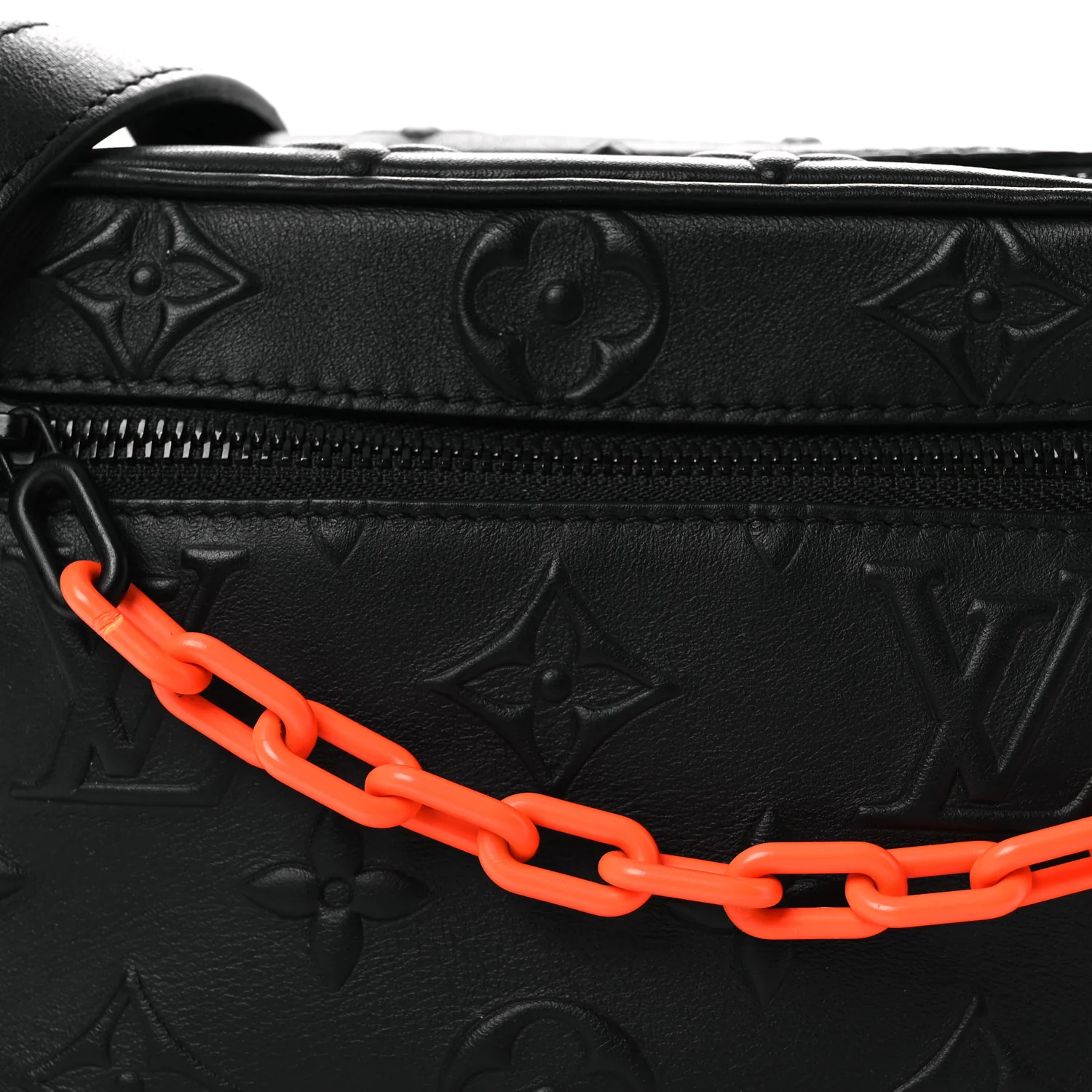 Calfskin Debossed Monogram Solar Ray Mini Soft Trunk Black - Image 7