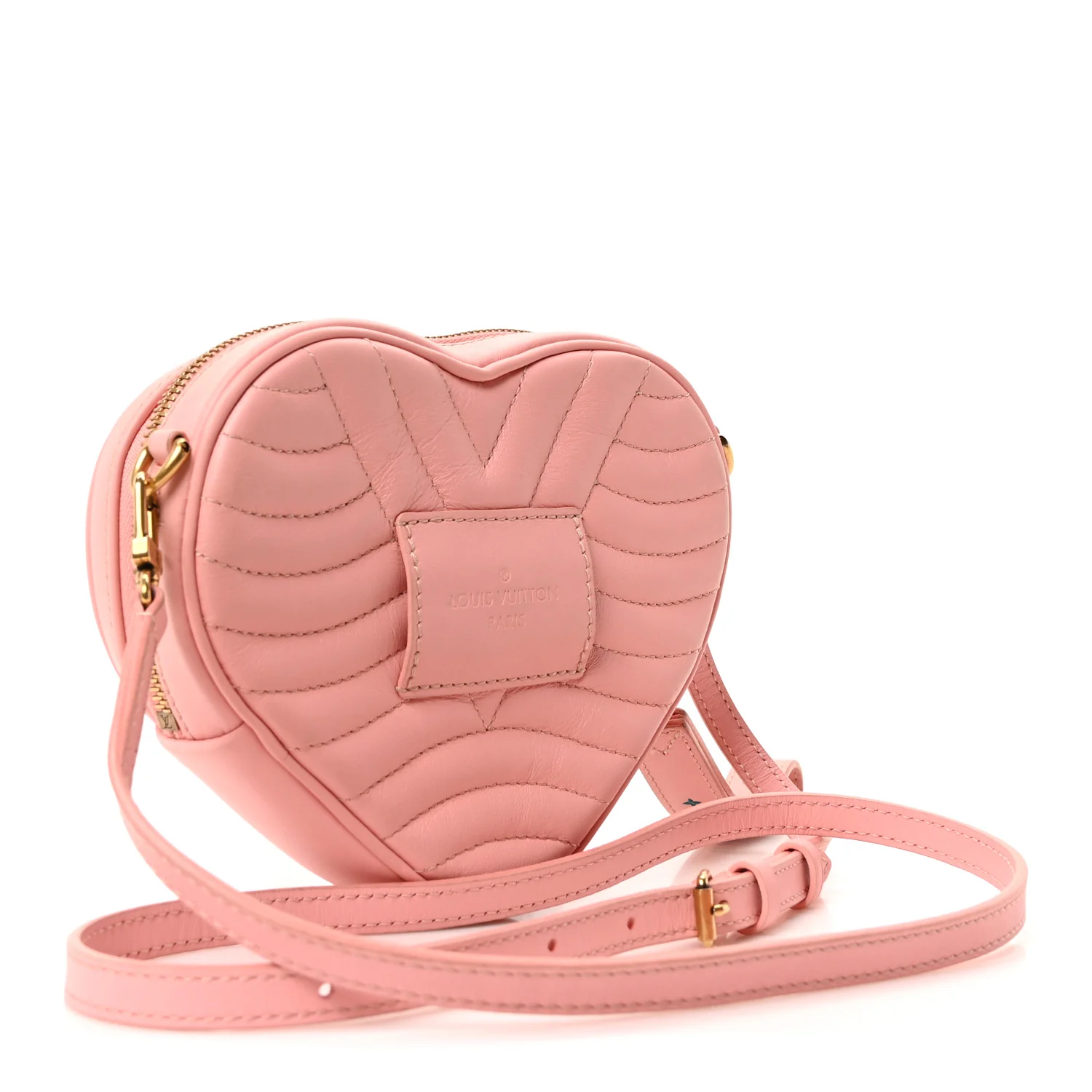 Calfskin Embellished New Wave Love Lock Heart Bag Rose Pomettes - Image 3