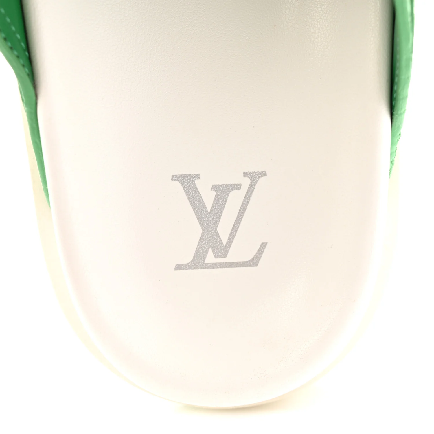 Calfskin Embossed Mens Script Trainer Mules 8 Green White - Image 7