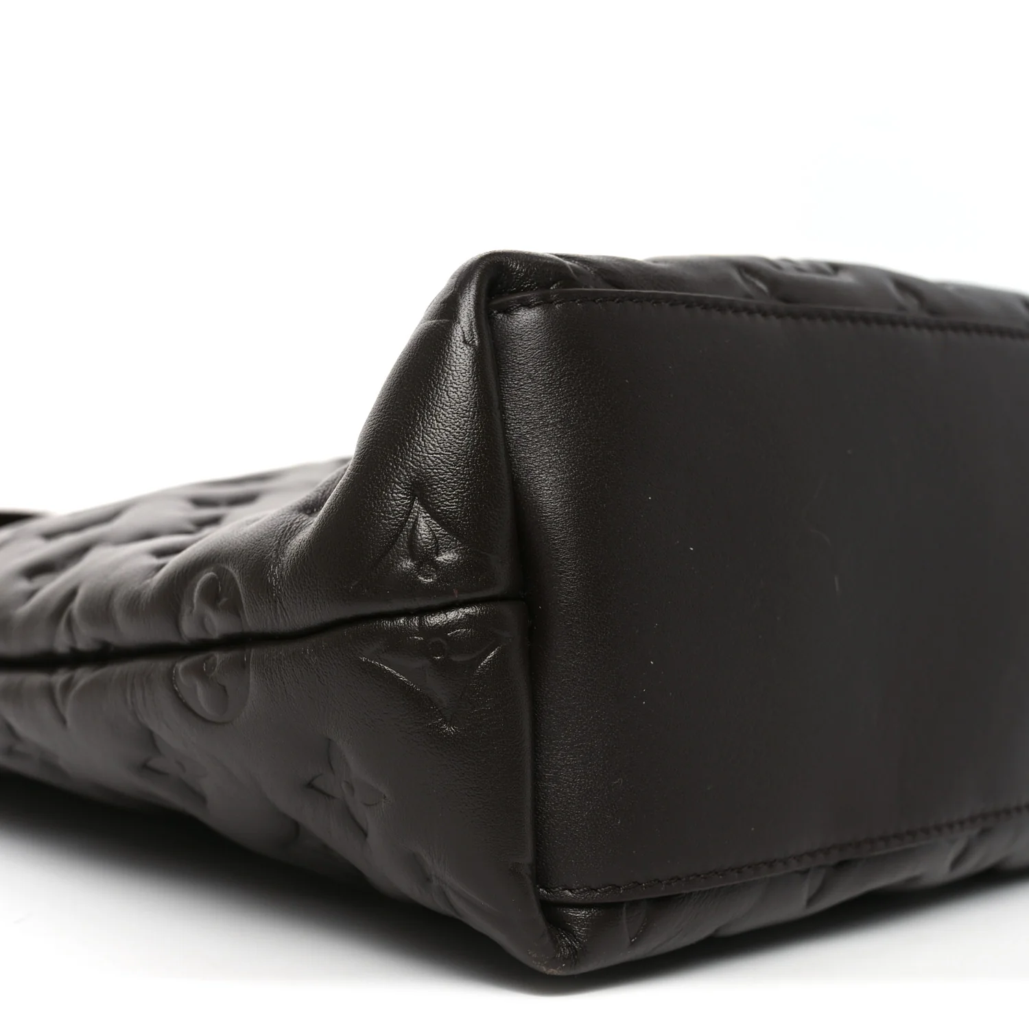 Calfskin Embossed Monogram Coussin Hobo MM Chocolate - Image 8