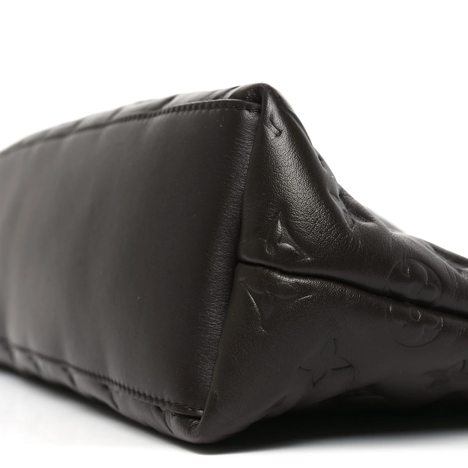 Calfskin Embossed Monogram Coussin Hobo MM Chocolate - Image 9