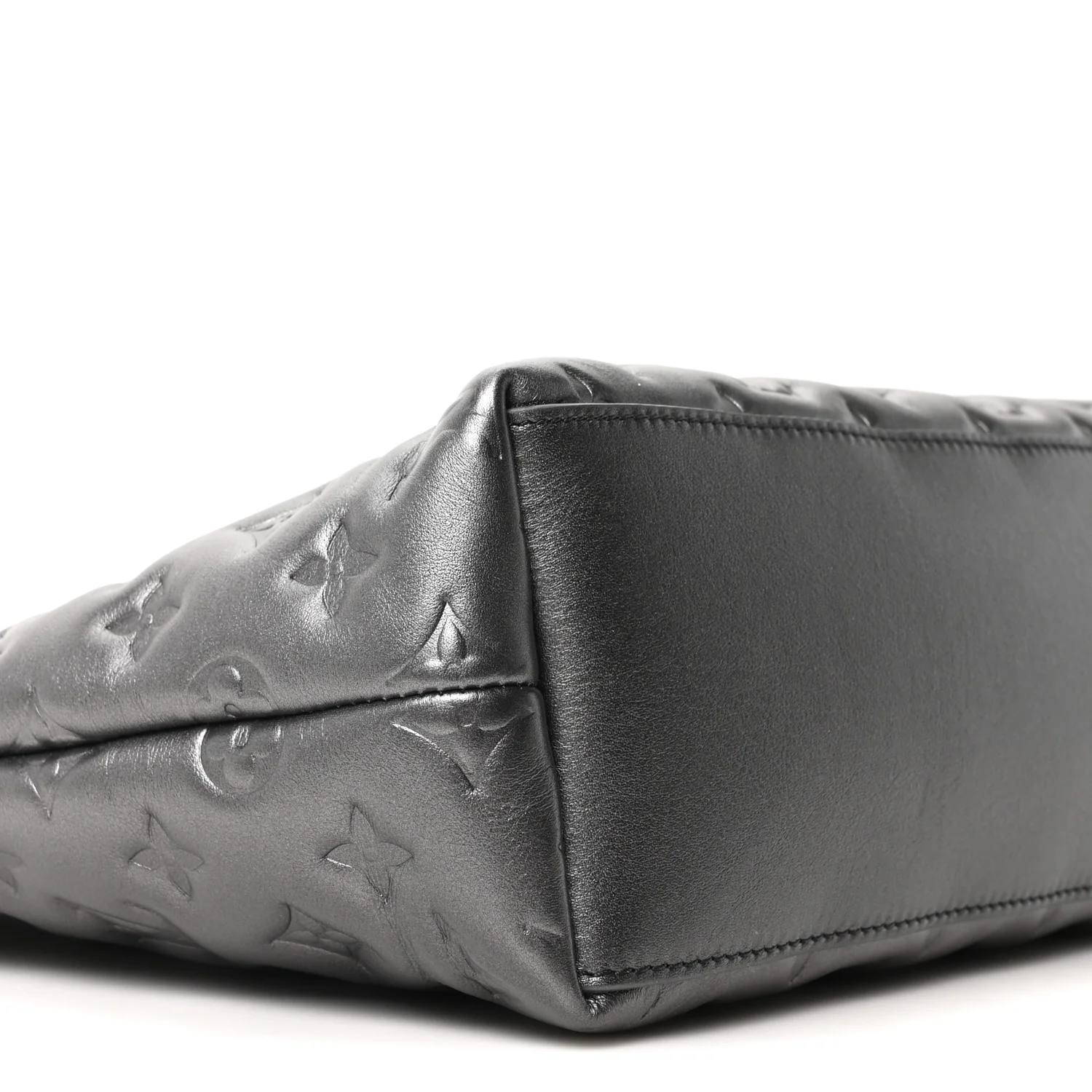 Calfskin Embossed Monogram Coussin Hobo MM Gunmetal Gray - Image 9