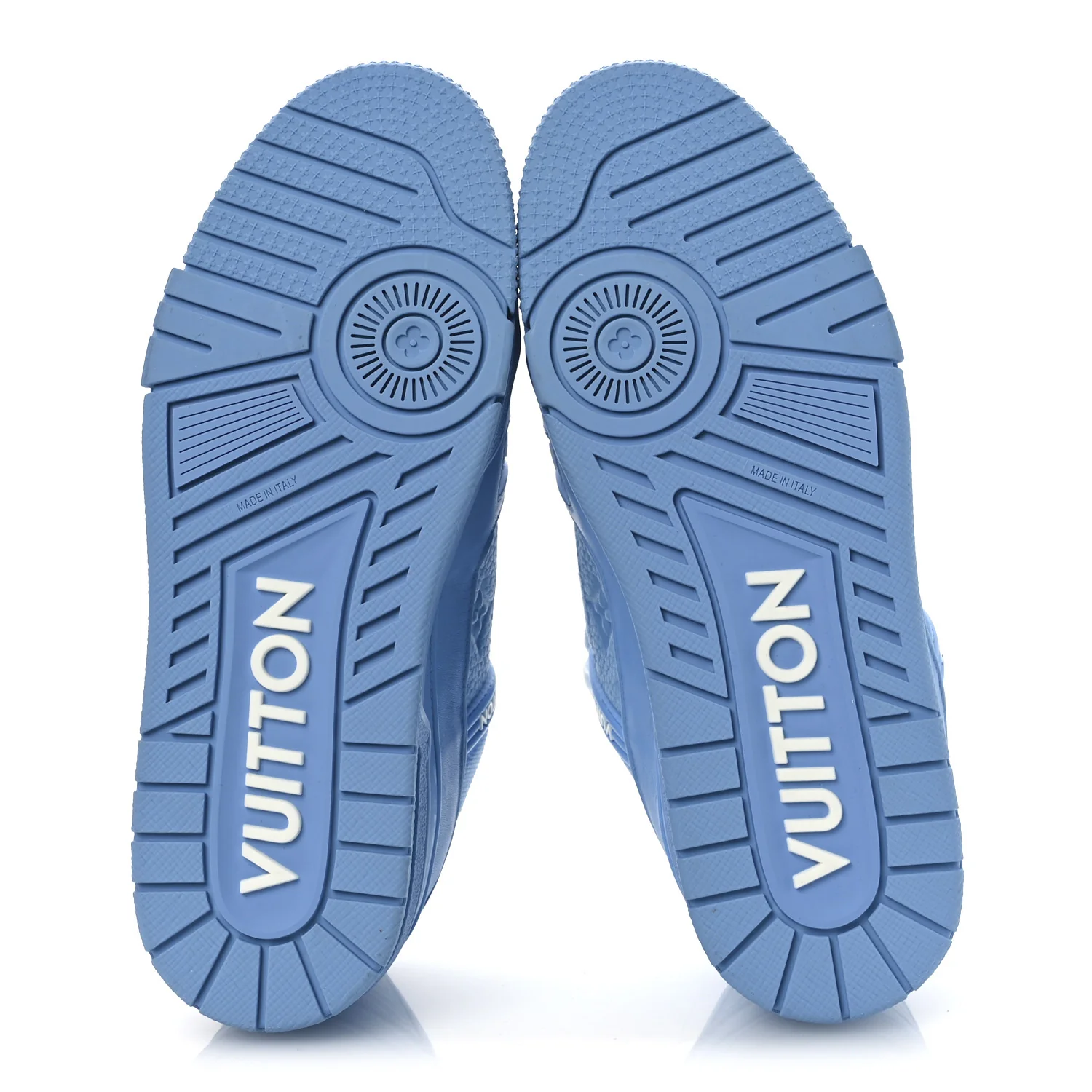 Calfskin Embossed Monogram Mens LV Trainer Sneakers 6 Blue - Image 7