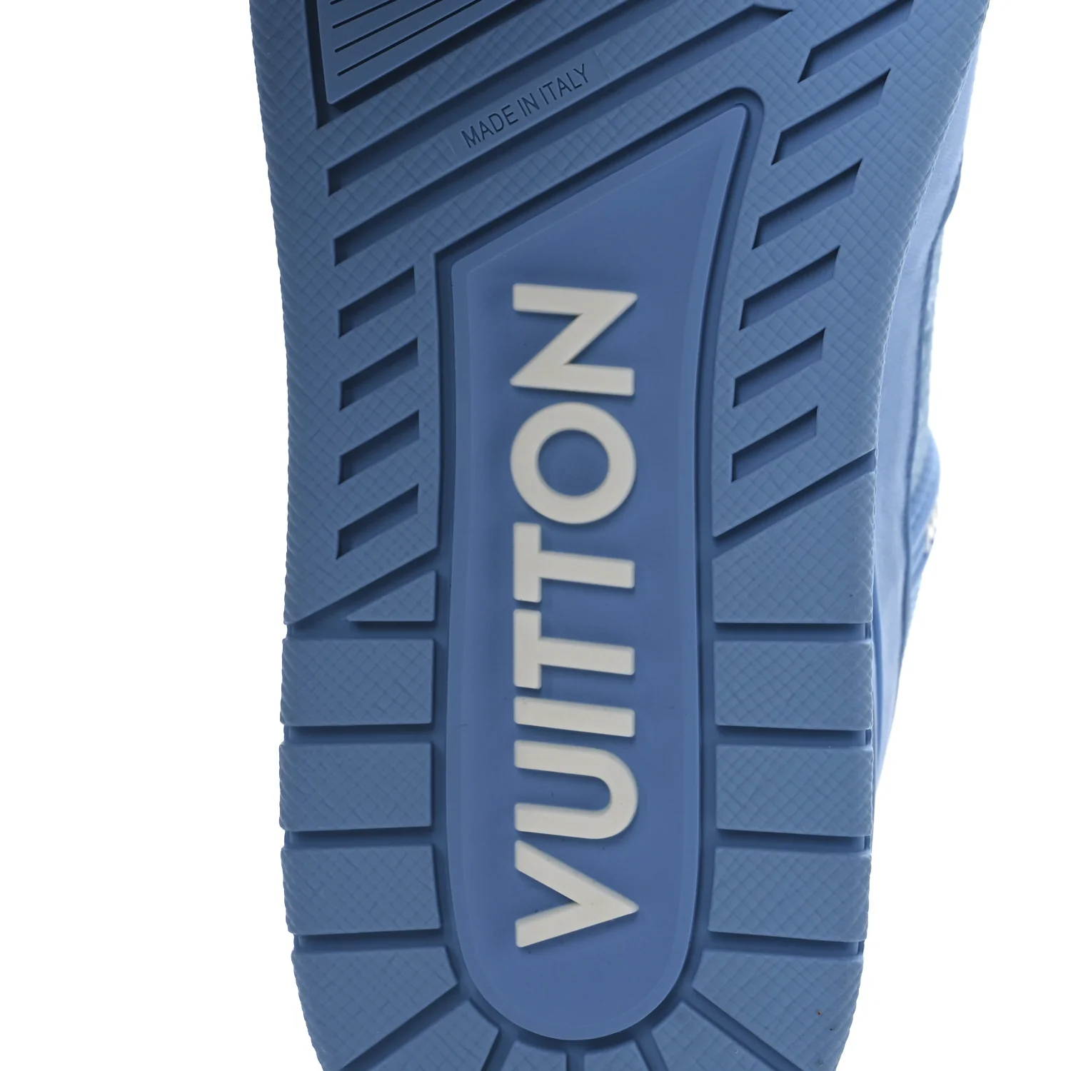 Calfskin Embossed Monogram Mens LV Trainer Sneakers 6 Blue - Image 8