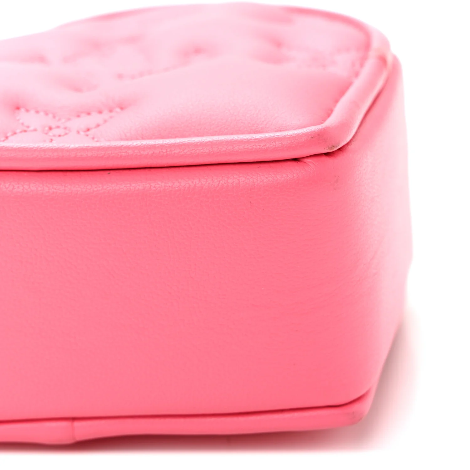 Calfskin Embroidered Monogram Pop My Heart Bag Pouch Dragon Fruit Pink - Image 8