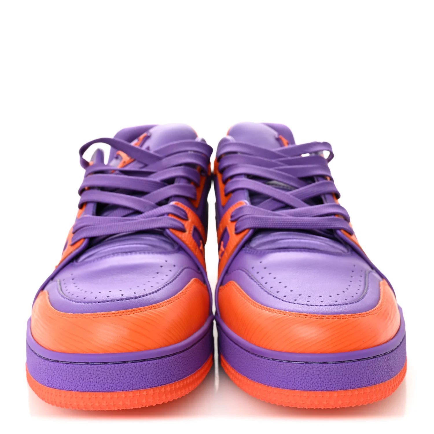 Calfskin Epi Mens LV Trainer Sneakers 9 Violet - Image 3