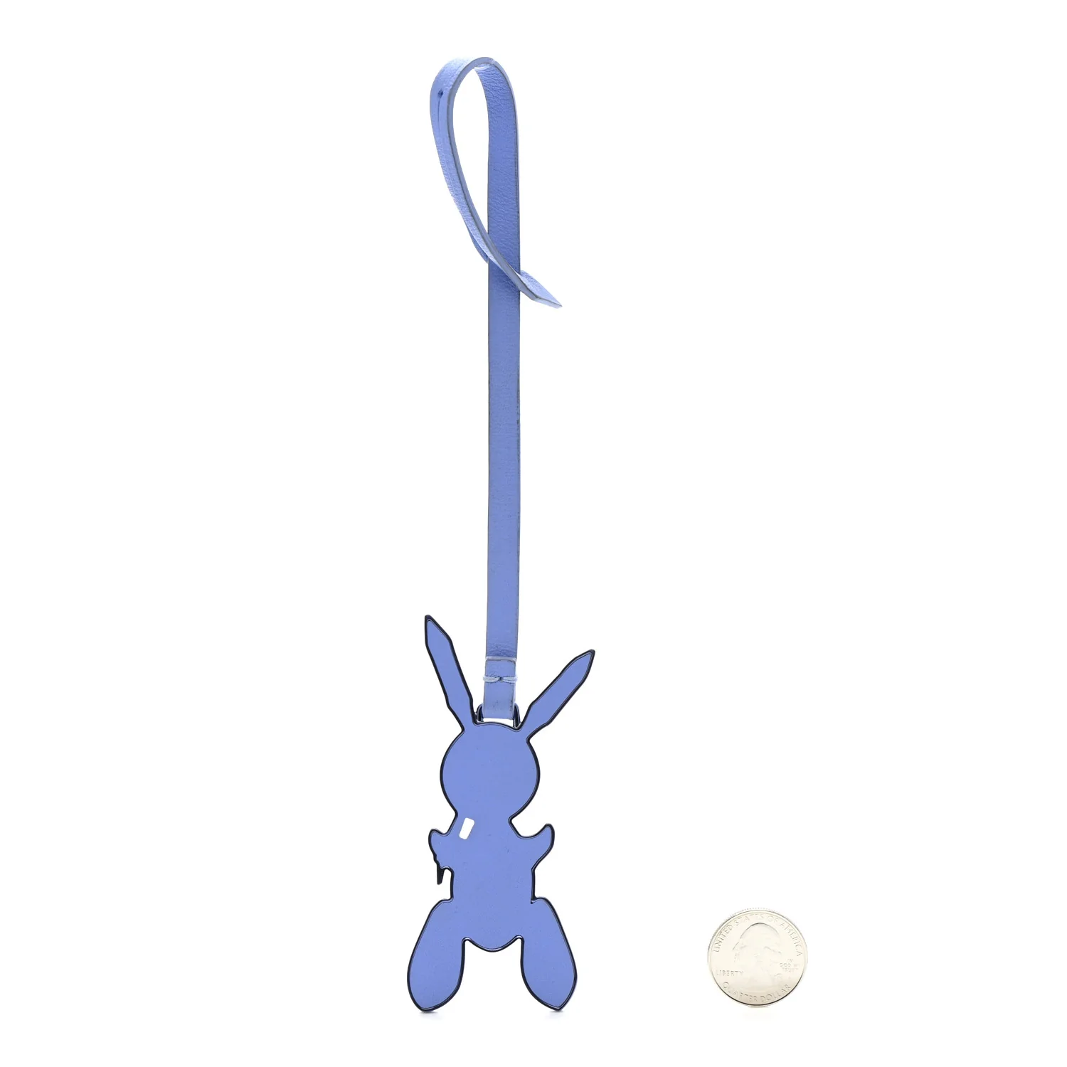 Calfskin Jeff Koons Masters LV Rabbit Bag Charm Blue - Image 2