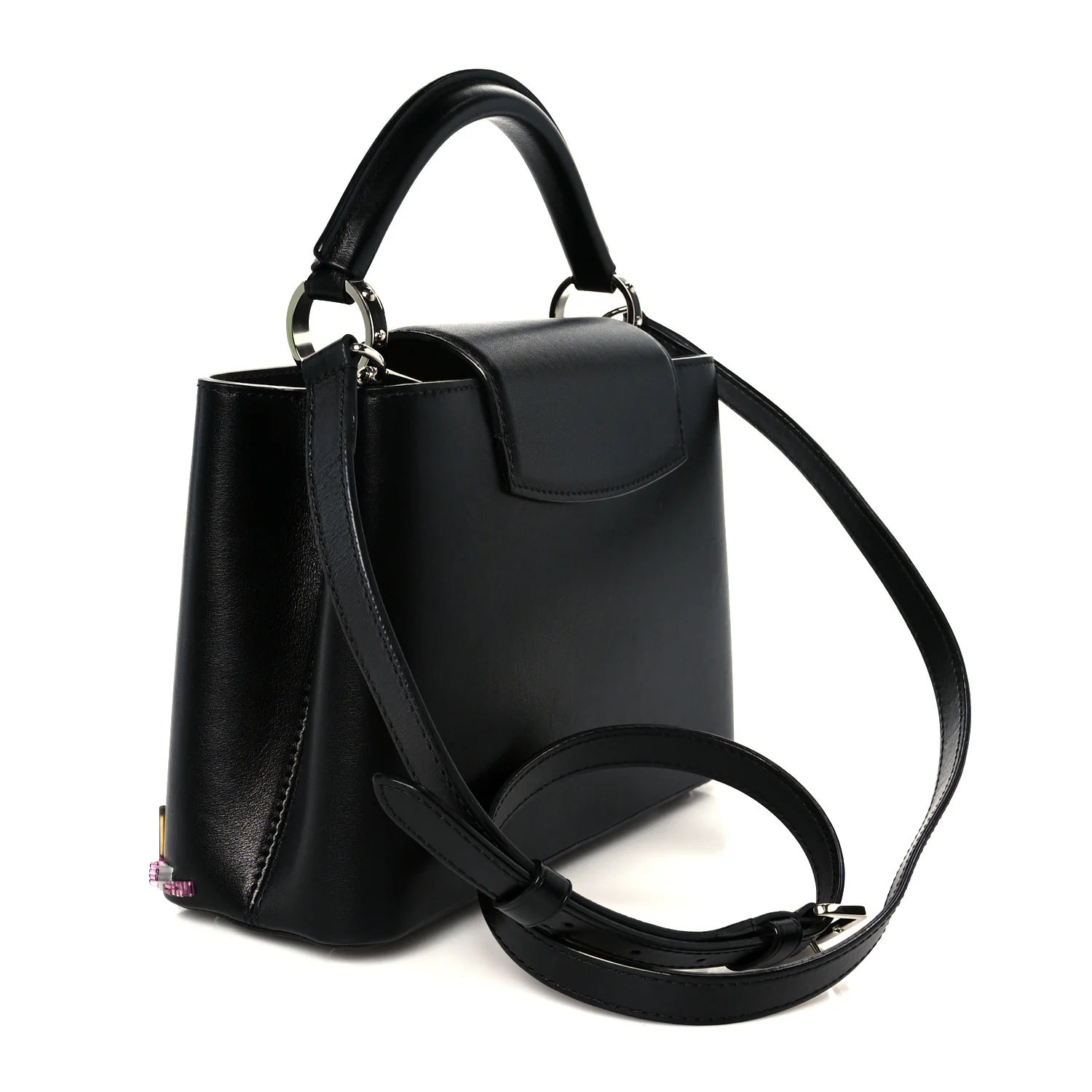Calfskin Karung Beaded Shanghai Skyline Capucines BB Black - Image 3