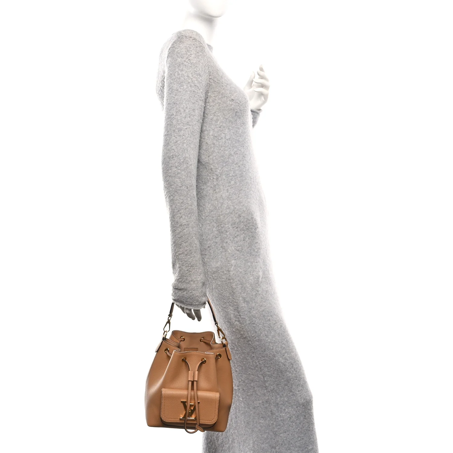Calfskin Lockme Bucket MM Arizona Beige - Image 2
