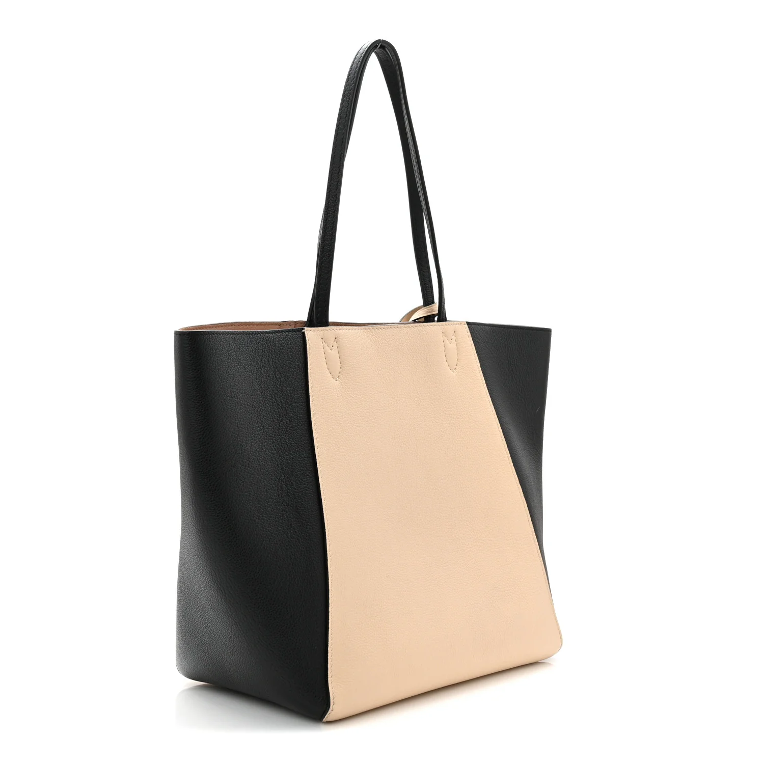 Calfskin Lockme Cabas Vanille Black - Image 3