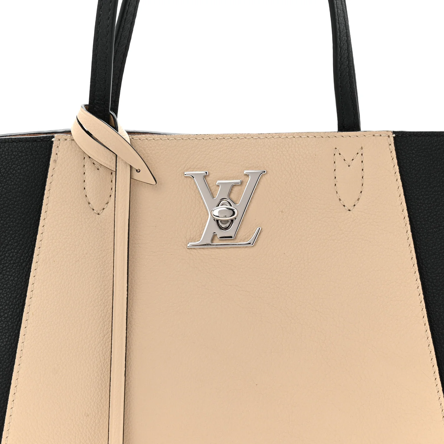 Calfskin Lockme Cabas Vanille Black - Image 8