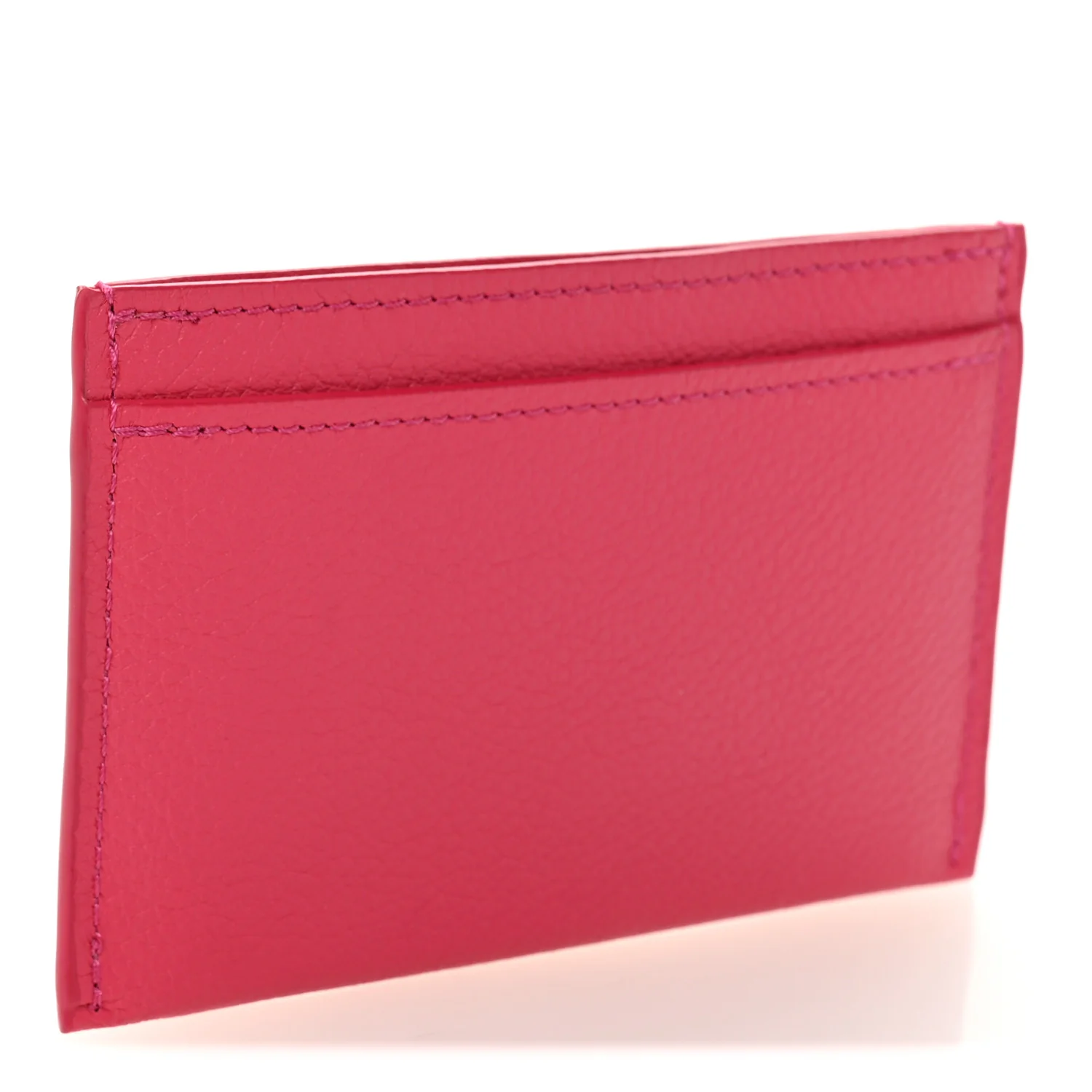 Calfskin Lockme Card Holder Hot Pink - Image 3