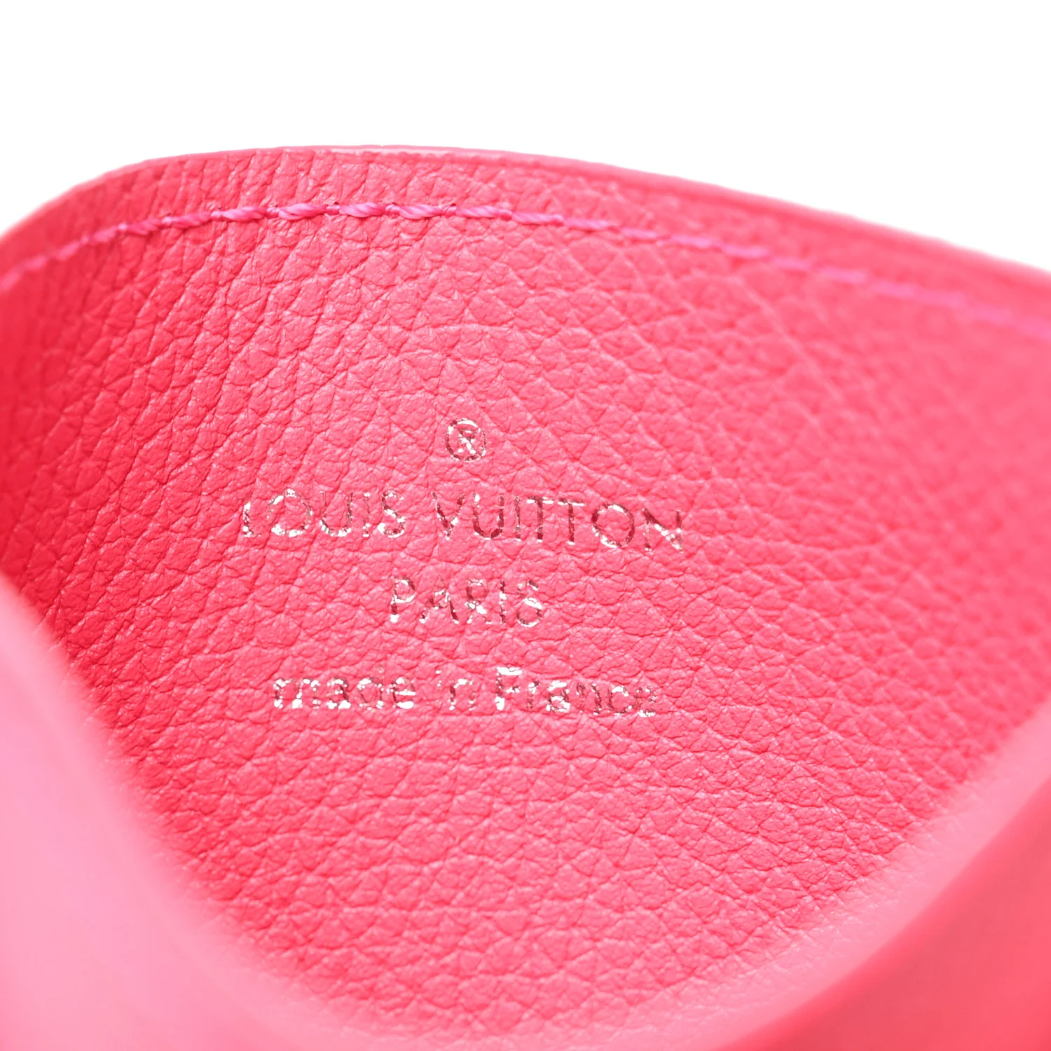 Calfskin Lockme Card Holder Hot Pink - Image 6
