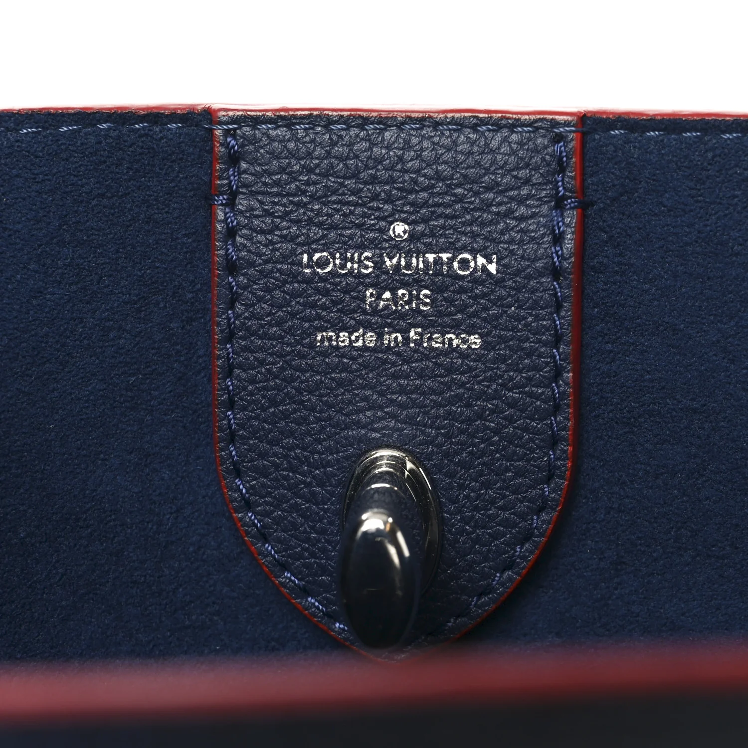 Calfskin Lockme Go Tote Marine Rouge - Image 6